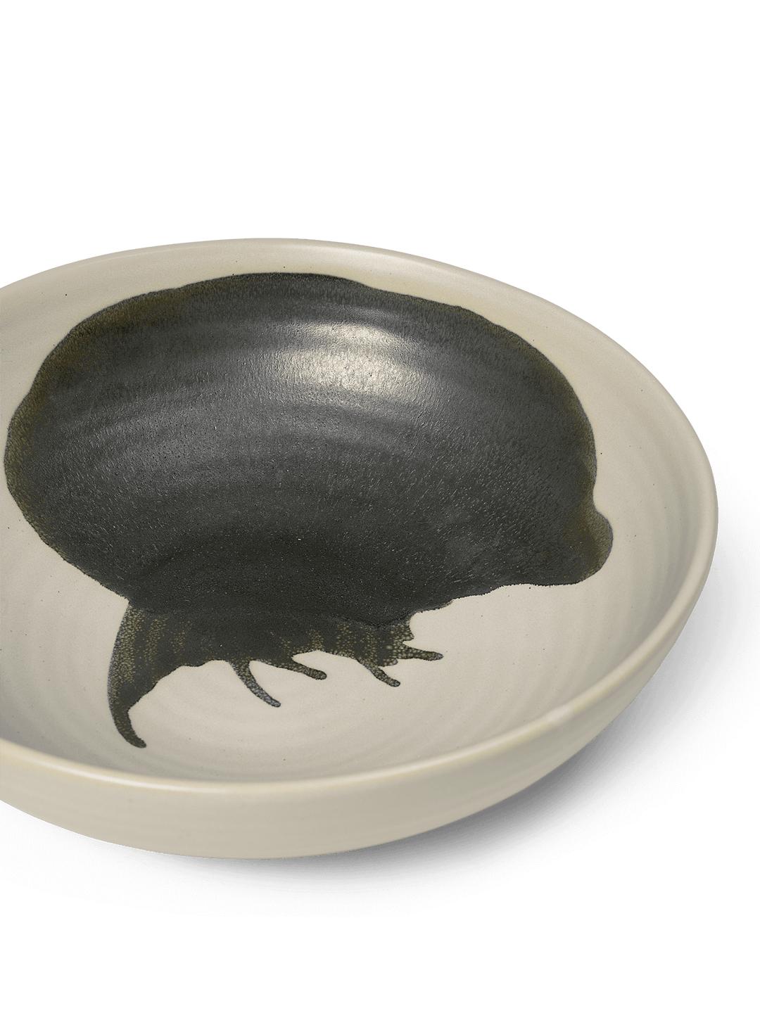 Ferm Living Omhu Bowl Large, Off White/Charcoal