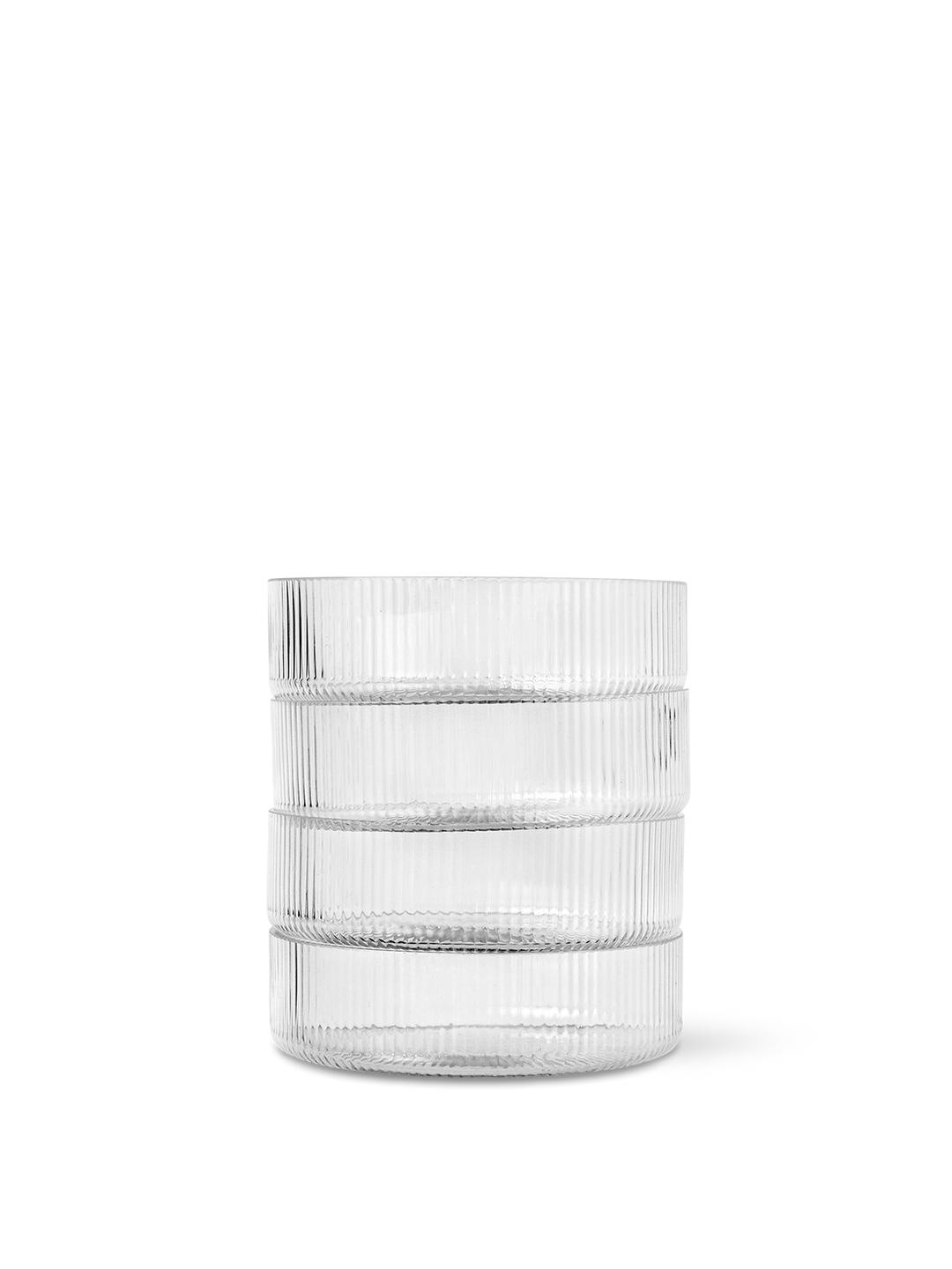 Ferm Living Ripple Serving Bowls 4 Set, Clear