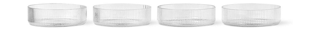 Ferm Living Ripple Serving Bowls 4 Set, Clear