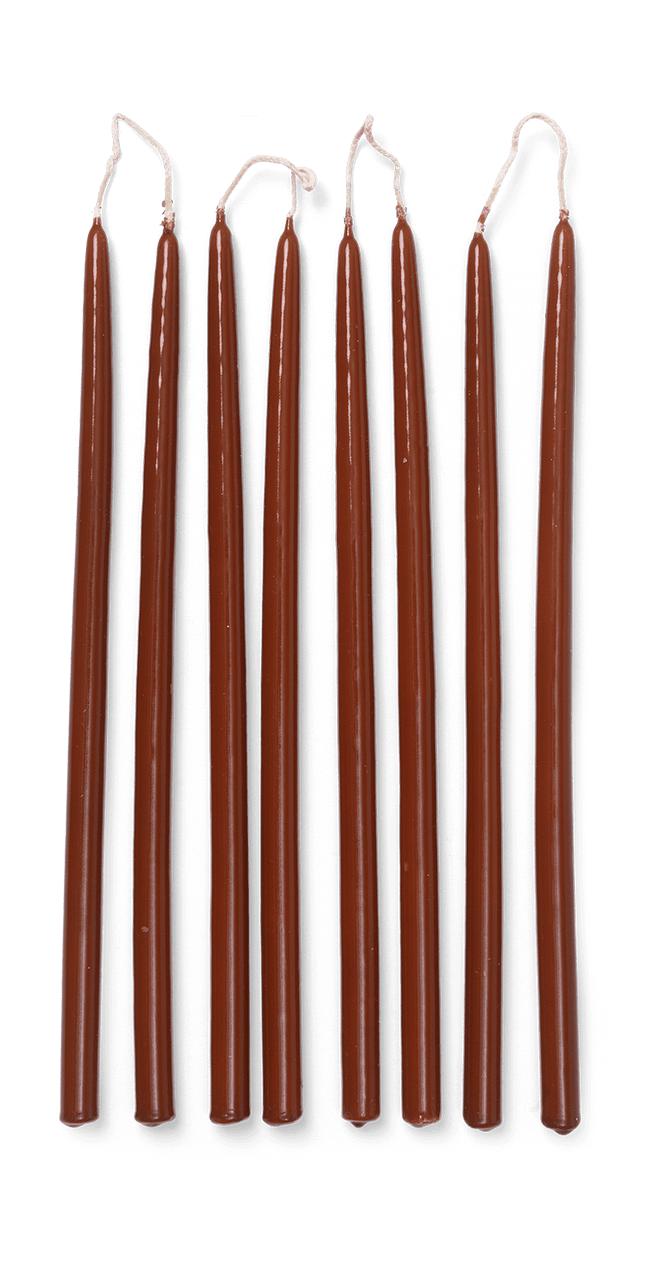 Ferm Living Spike Slim Candles Set 8, Rust