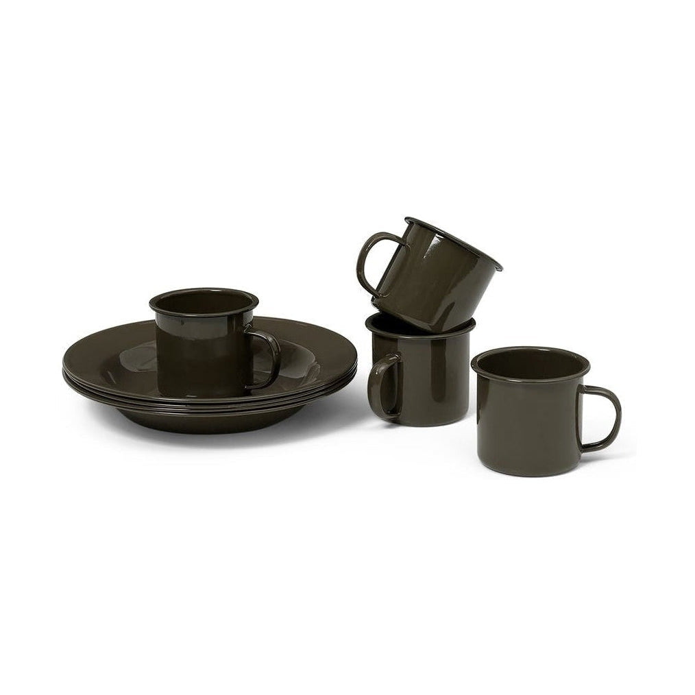 Ferm Living Yard Picnic Set 8 Pcs, Olive Green