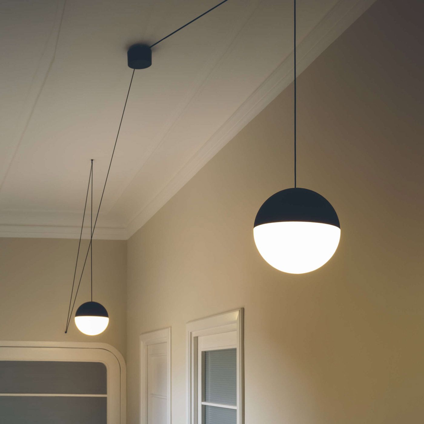 Flos String Light Ball Head Pendant Lamp 22m Black With App Casambi