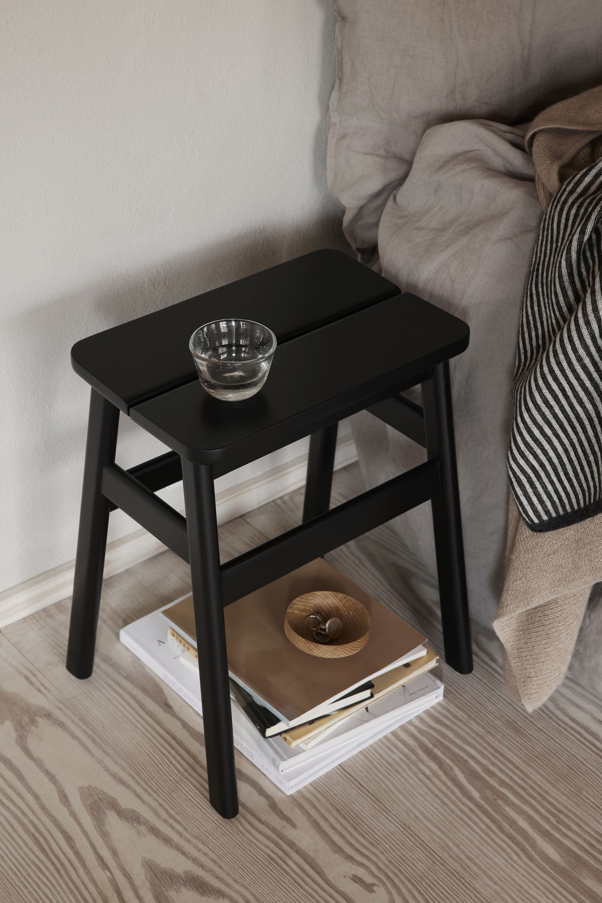 Form & Refine Angle Standard Bar Stool 65 Cm. Black Stained Beech