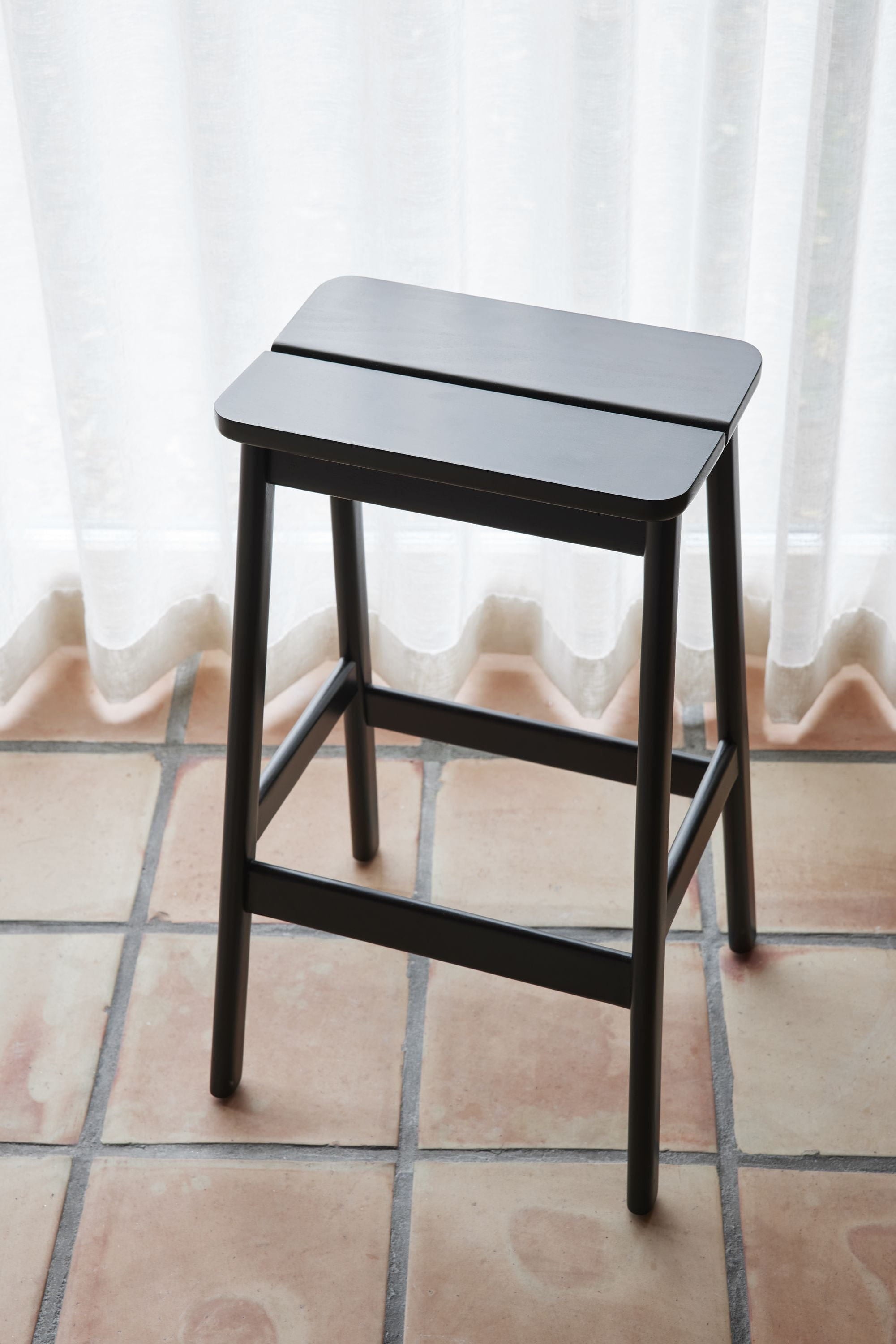 Form & Refine Angle Standard Bar Stool 65 Cm. Black Stained Beech