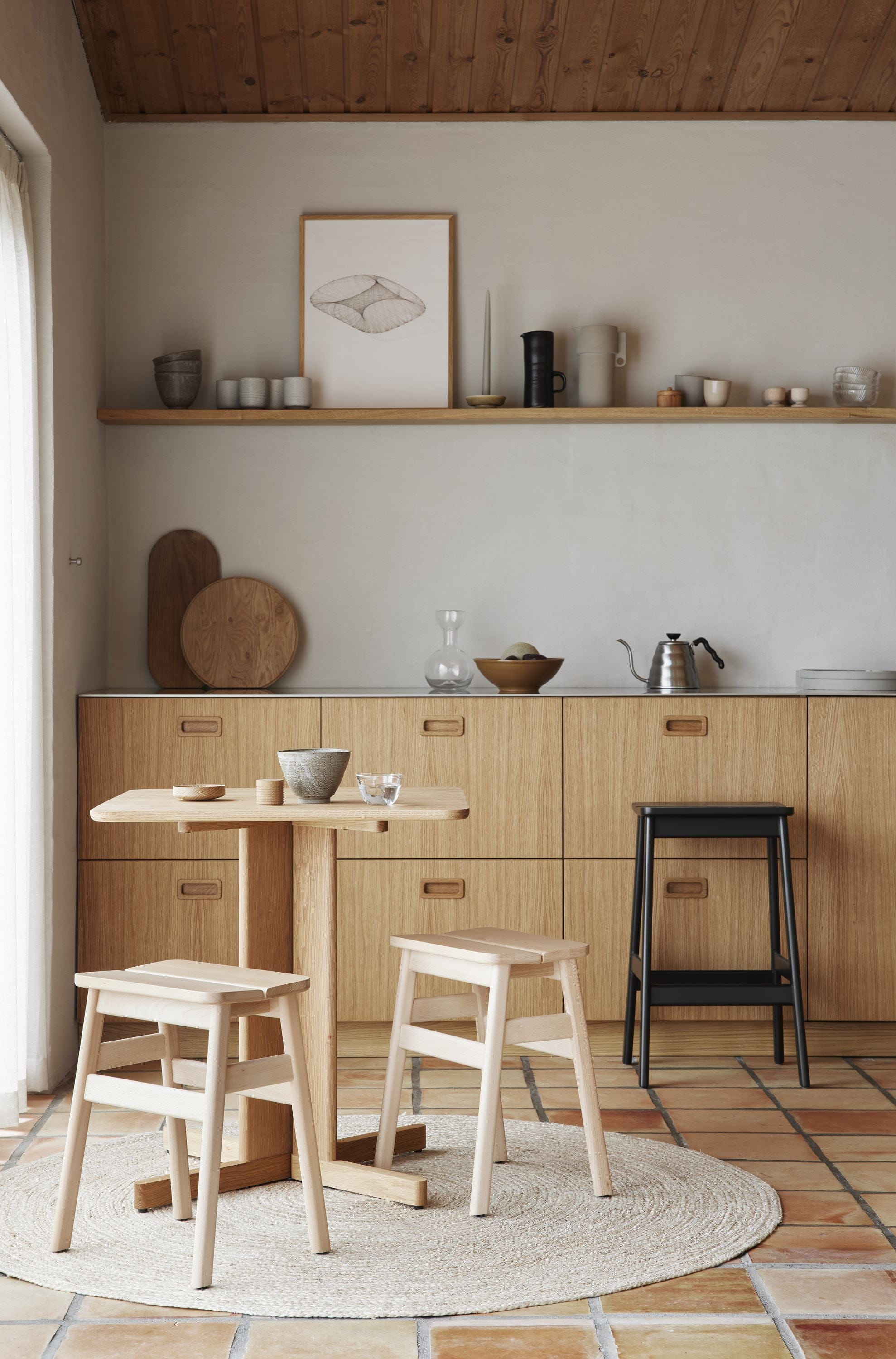 Form & Refine Angle Standard Stool 45 Cm. Black Stained Beech