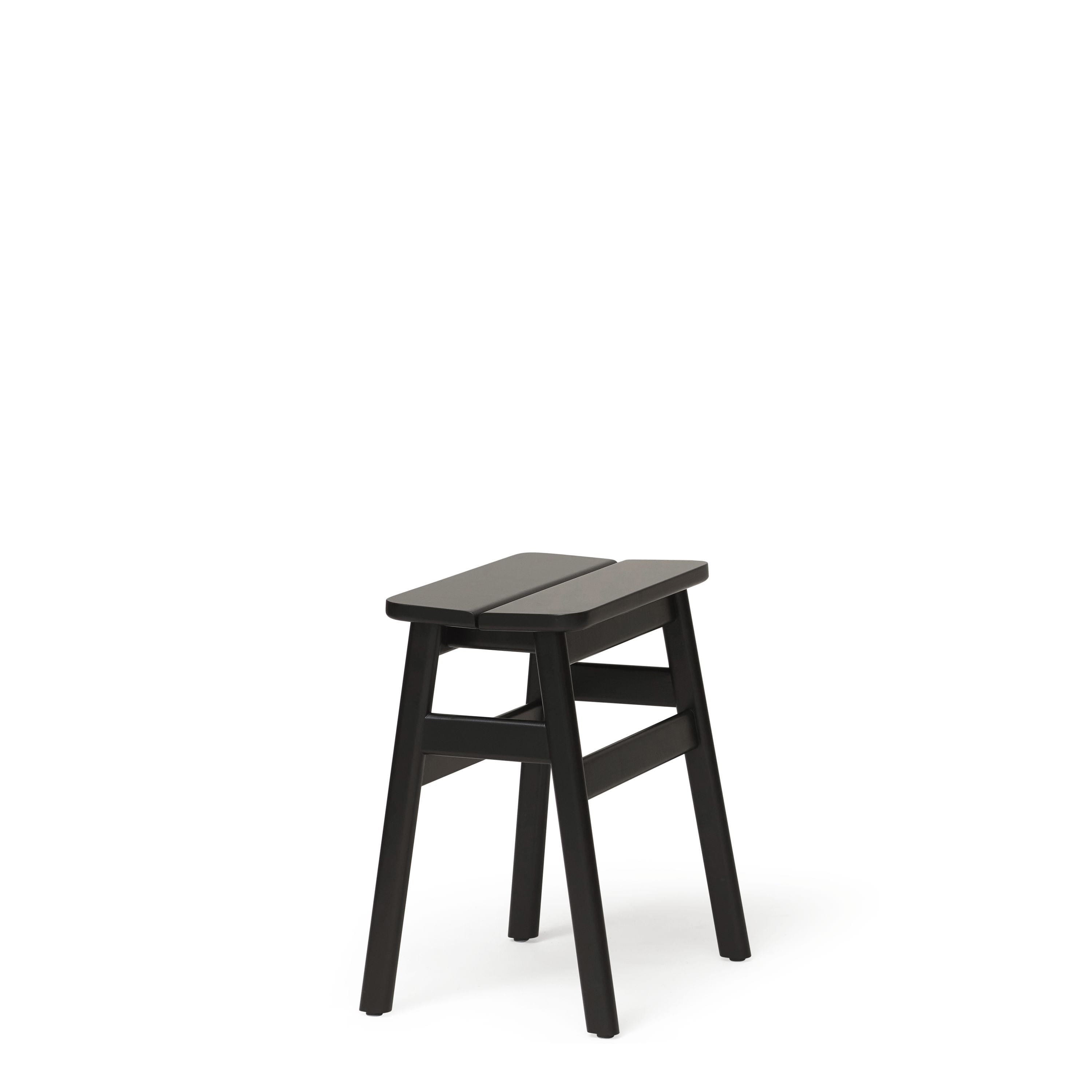 Form & Refine Angle Standard Stool 45 Cm. Black Stained Beech