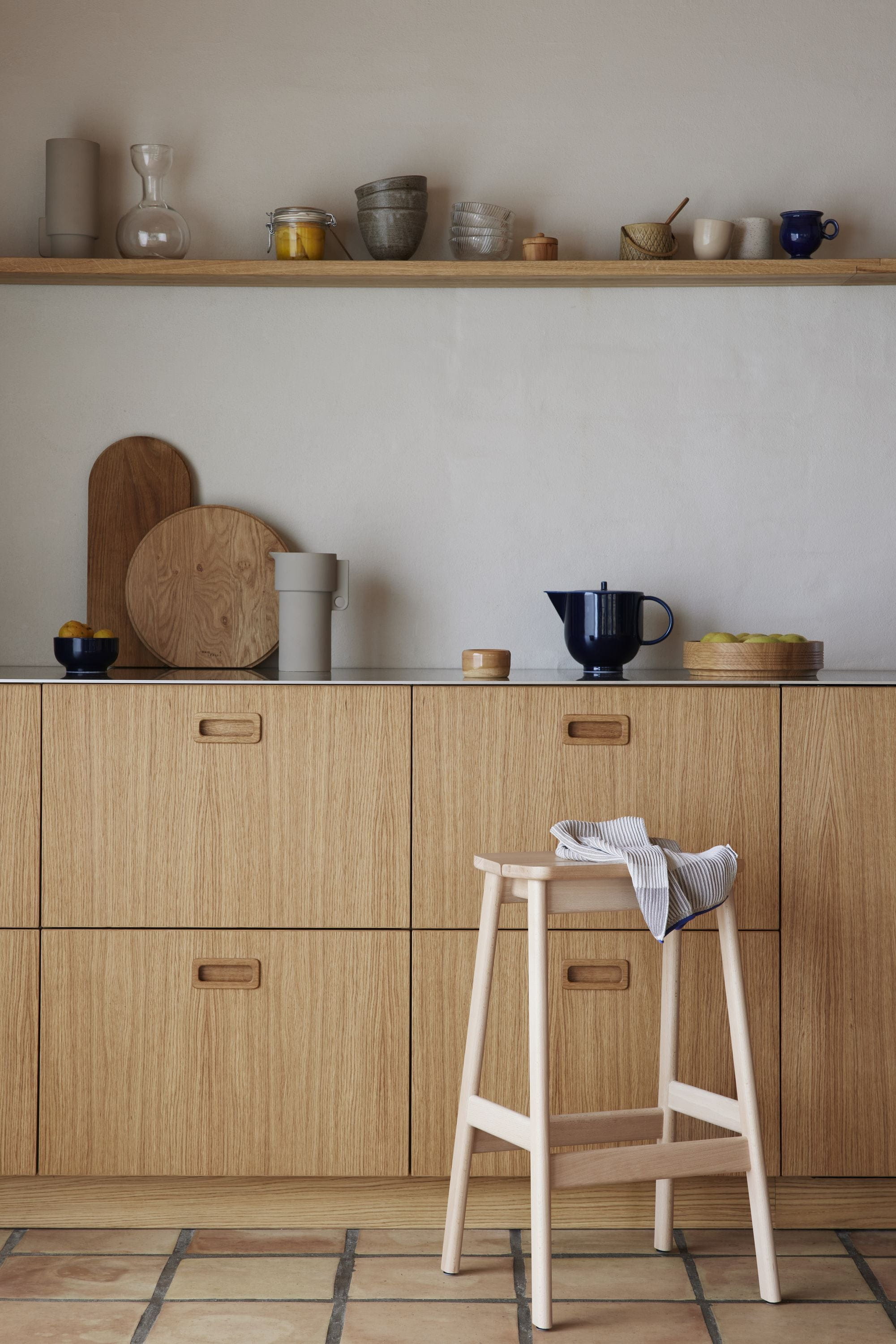 Form & Refine Angle Standard Stool 45 Cm. Black Stained Beech