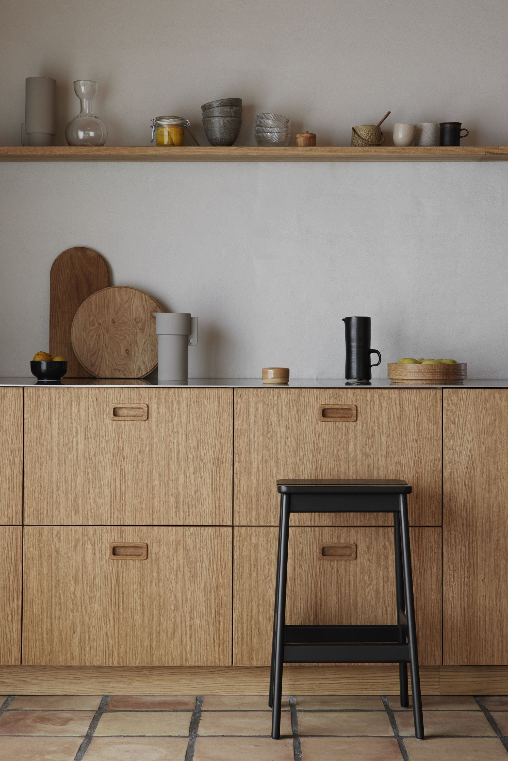 Form & Refine Angle Standard Stool 45 Cm. Black Stained Beech