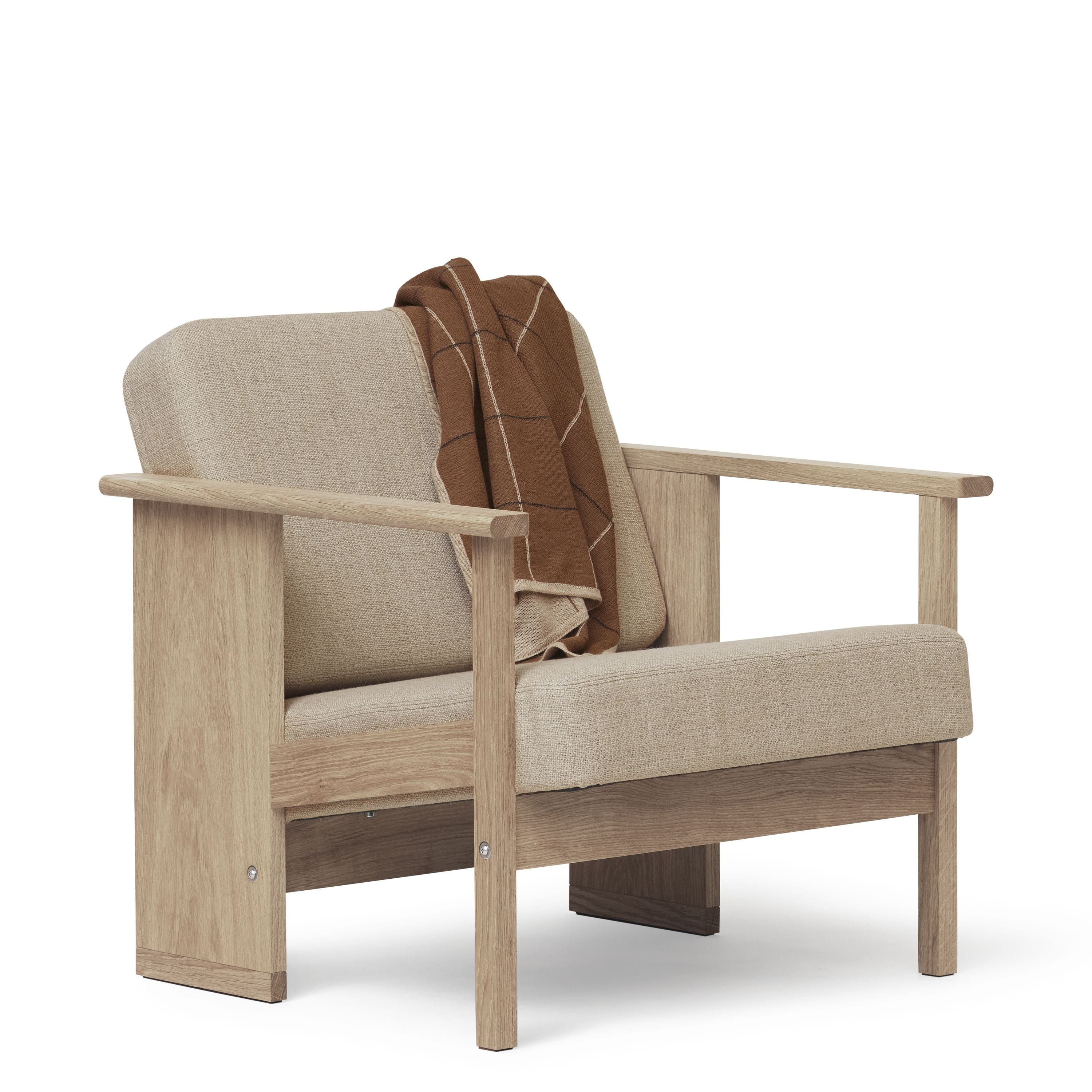 Form & Refine Block Lounge Chair. White Oil Oak