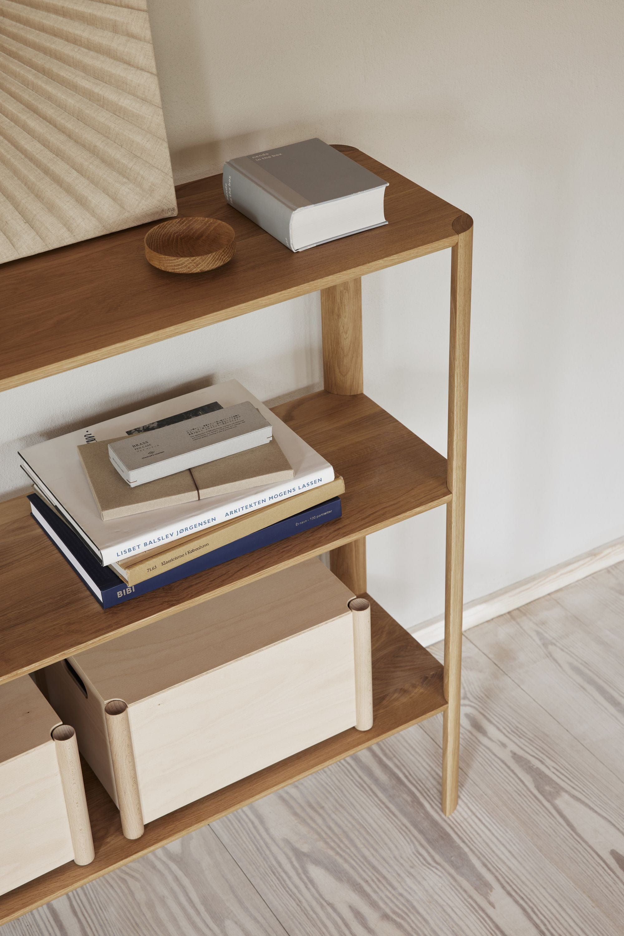 Form & Refine Leaf Shelf 2x3. White Oil Oak