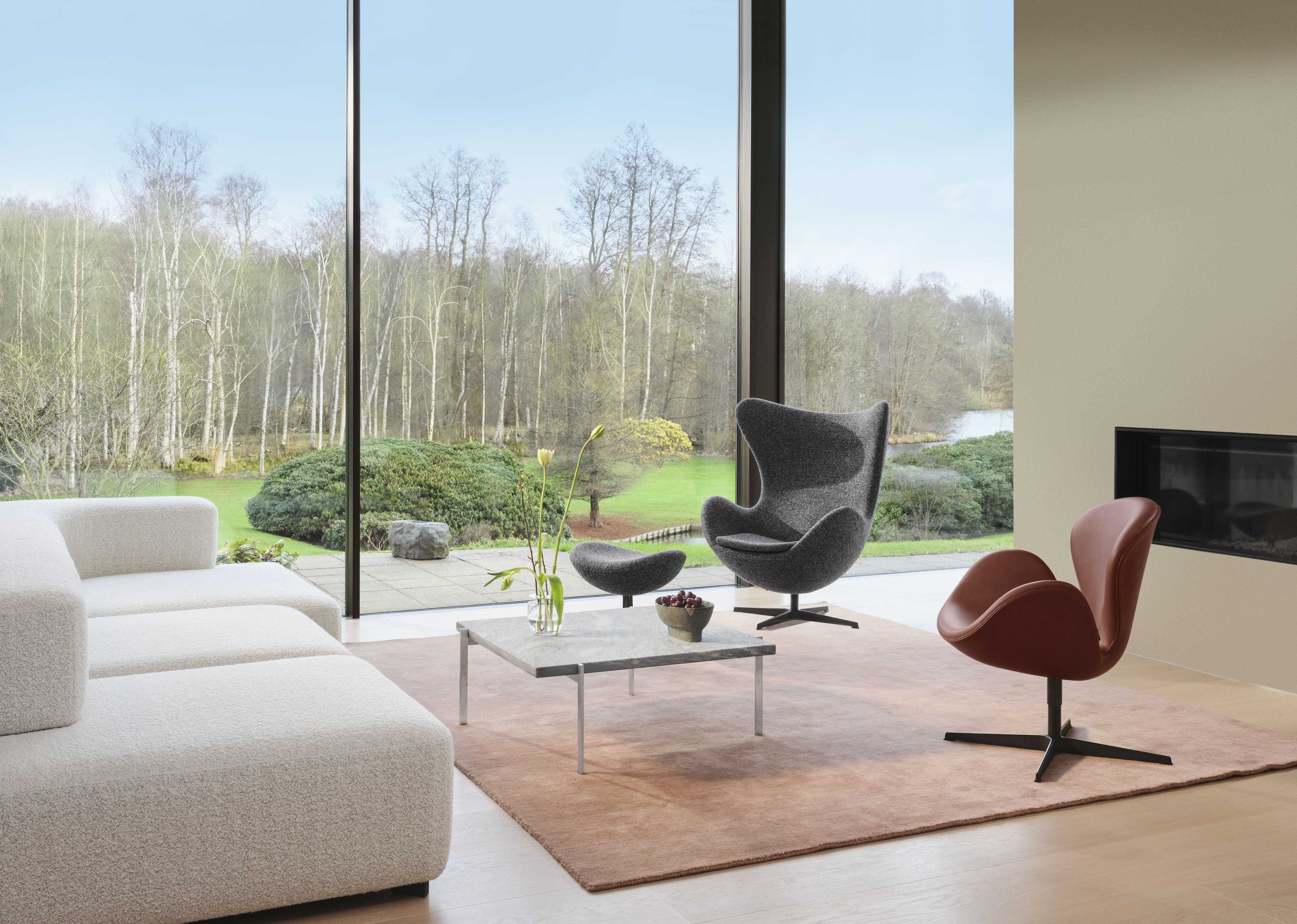 Fritz Hansen The Egg Lounge Chair, Vanir Granite Brown Fabric Anniversary Collection