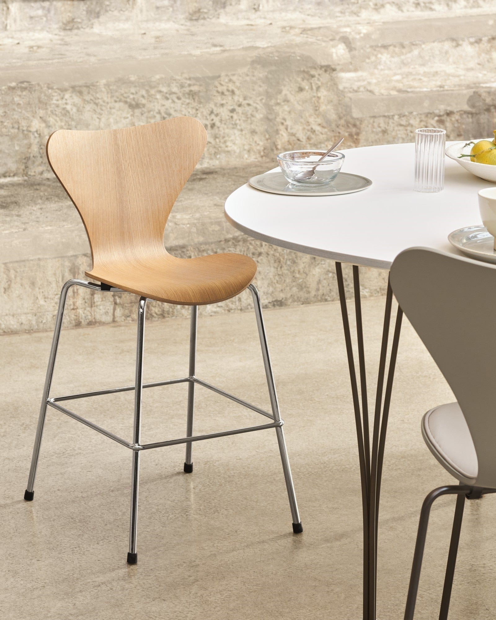 Fritz Hansen Series 7 Junior Chair, Oak/Chrome