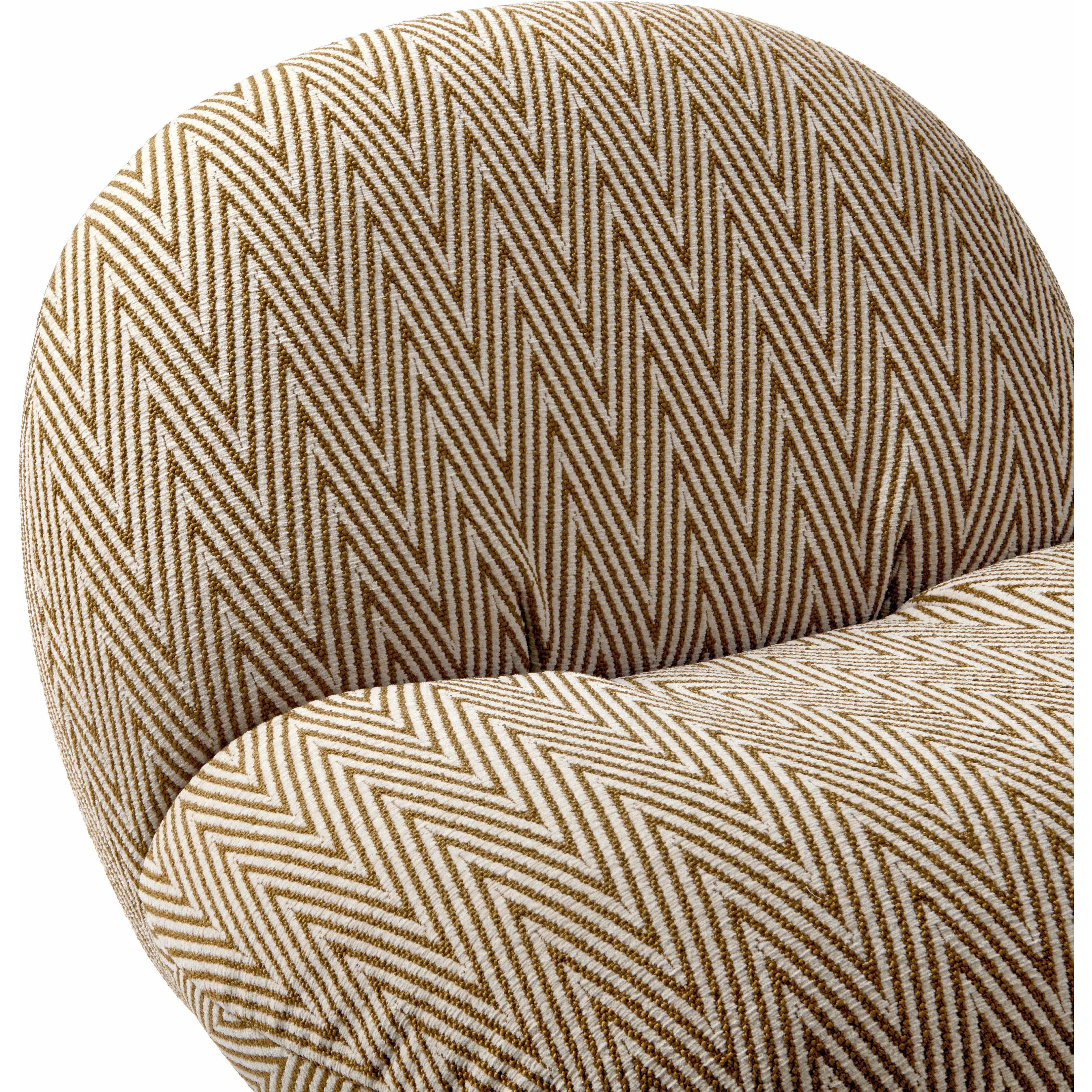 Gubi Pacha Outdoor Lounge Chair Rotatable Upholstered, Chevron Fr022