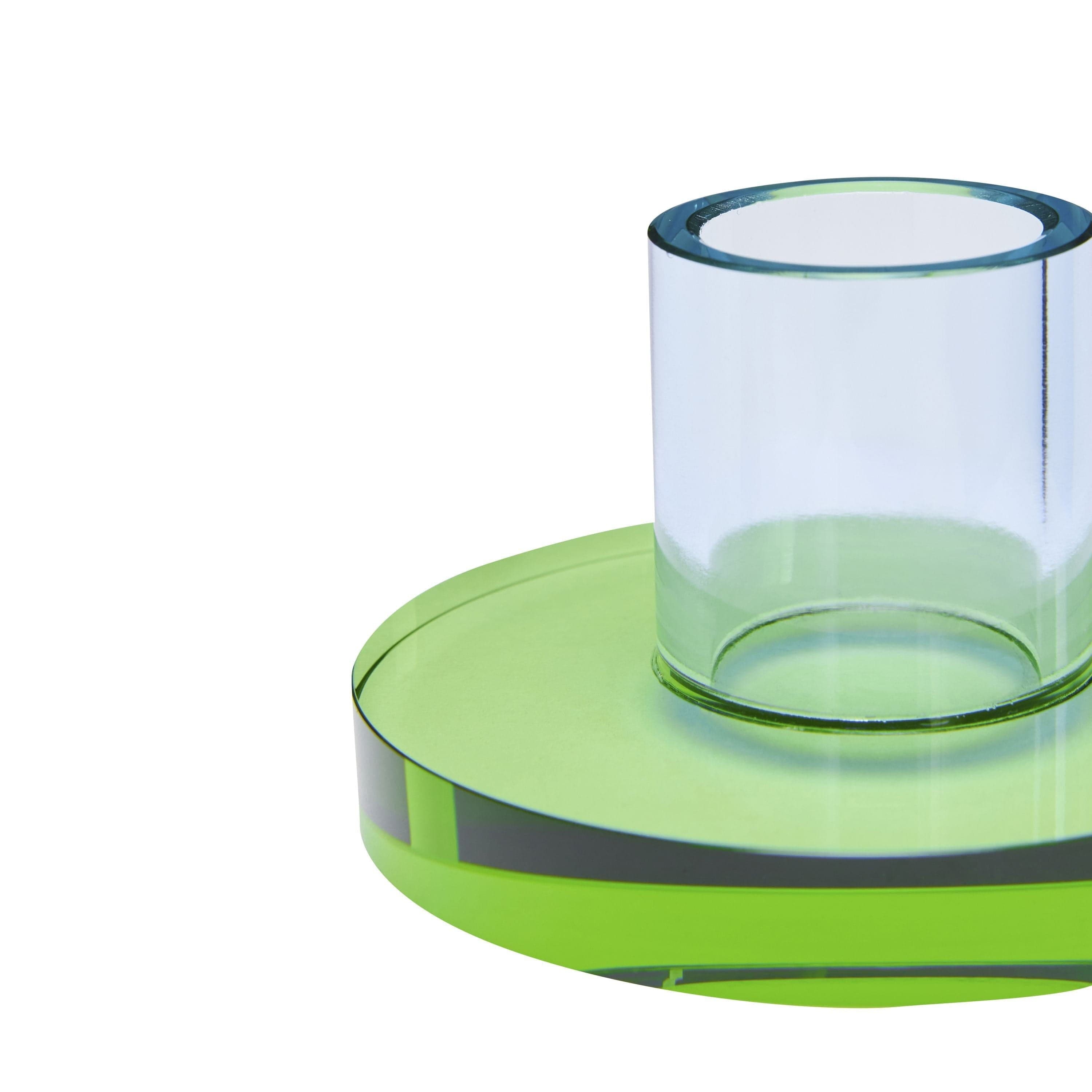 Hübsch Astra Candle Holder Small, Blue/Green