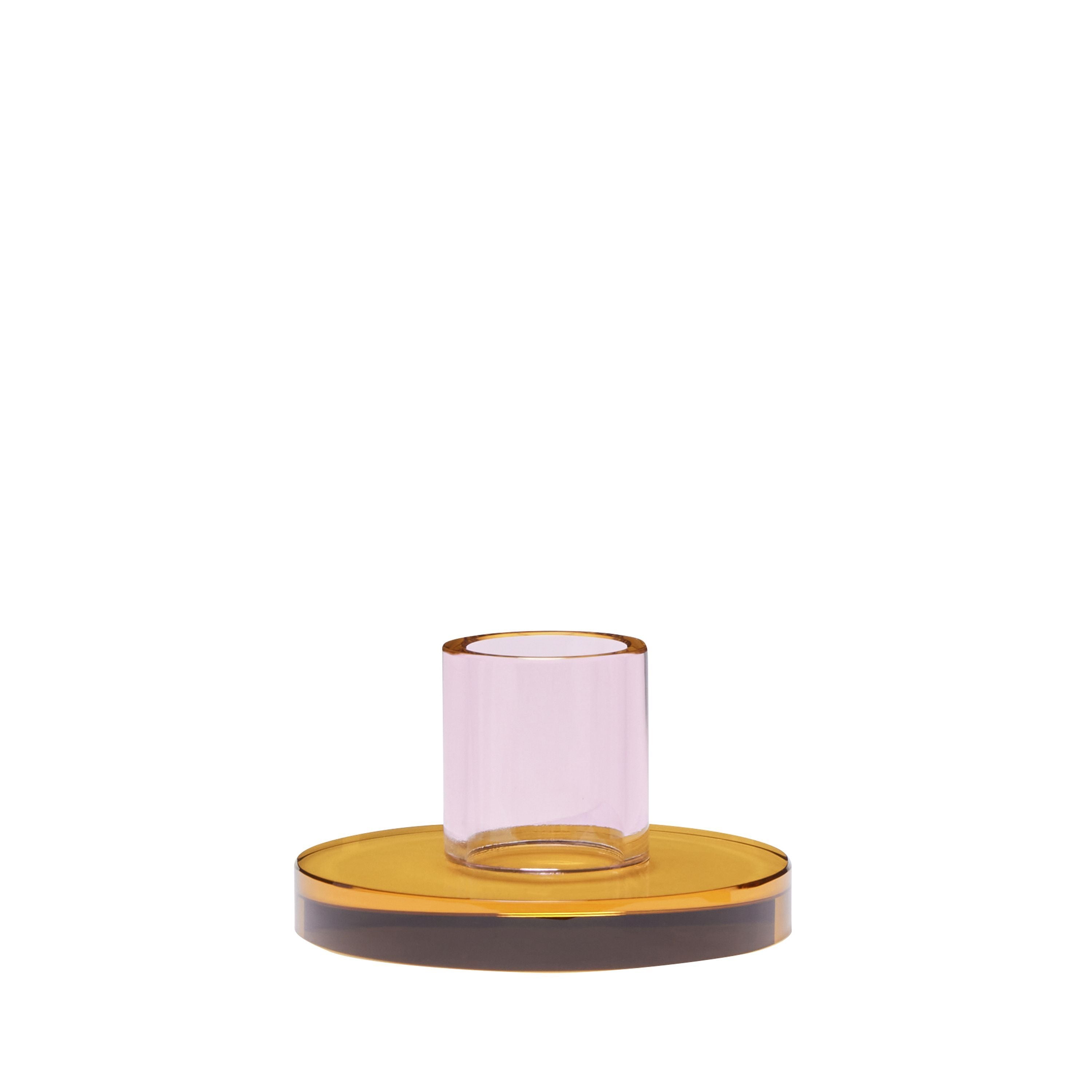 Hübsch Astra Candle Holder Small, Pink/Orange