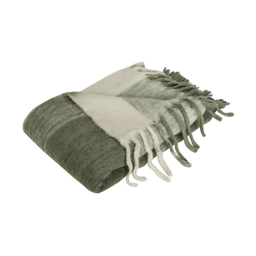 Hübsch Inlet Throw, Light Green/White