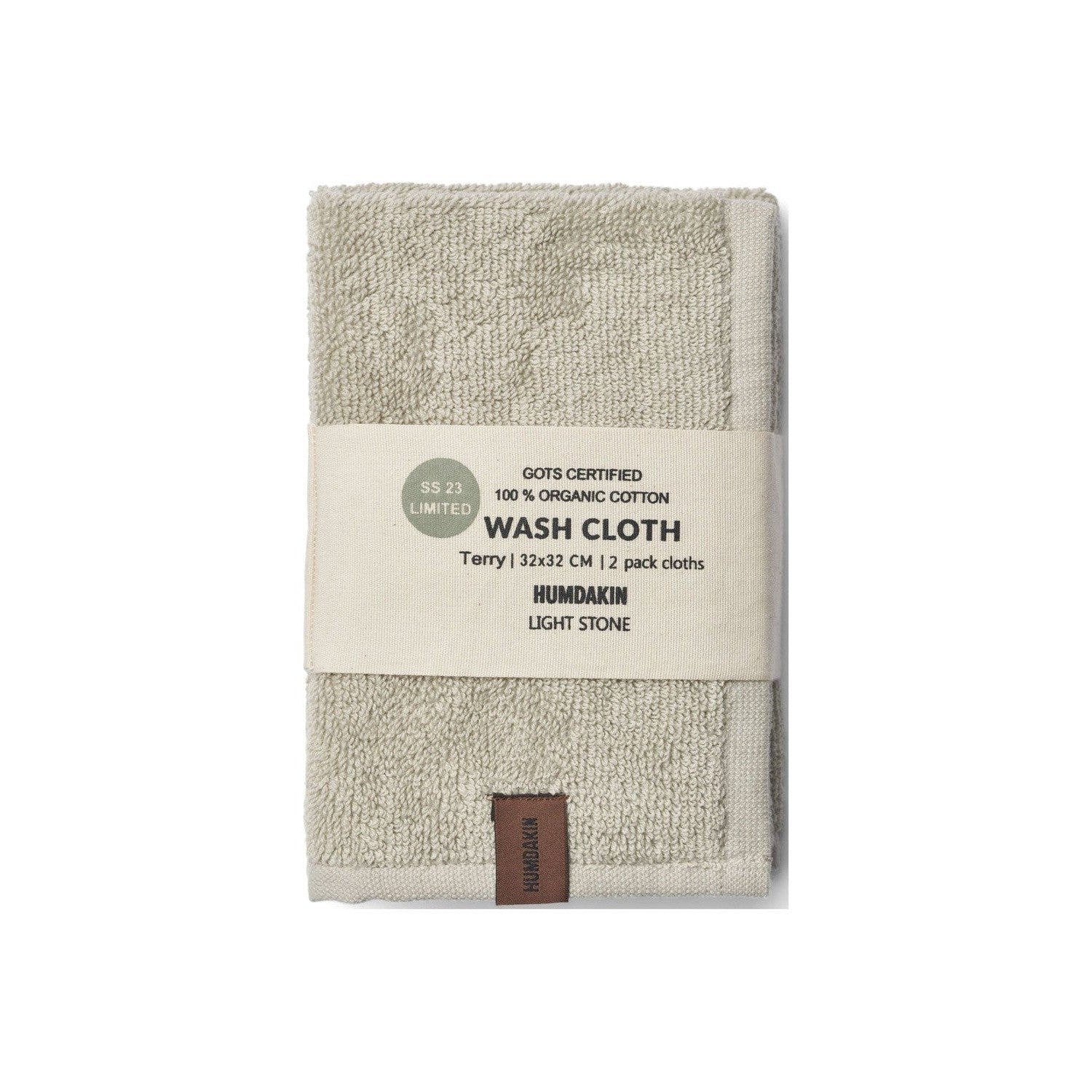 Humdakin Terry Washcloth, Light Stone