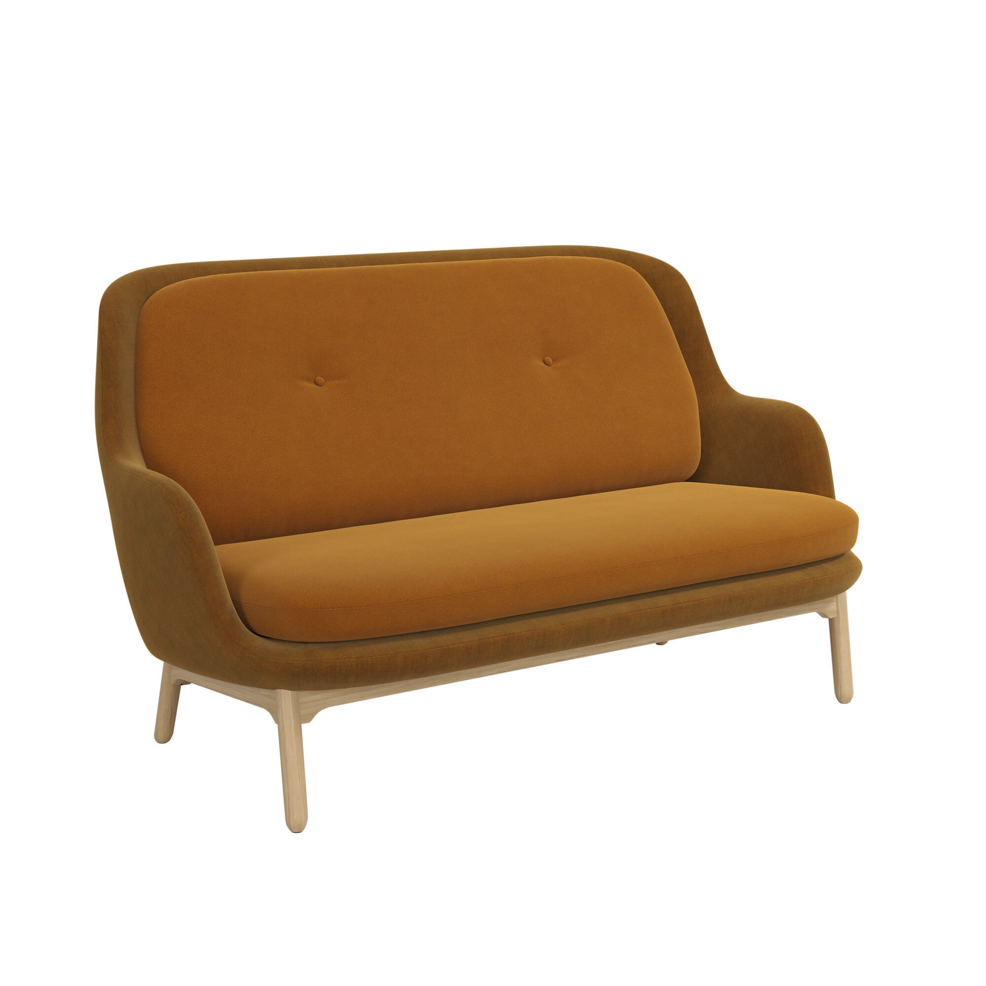 Fritz Hansen Fri JH150MU 2-Seater Sofa, Golden Ocher/Burnt Yellow