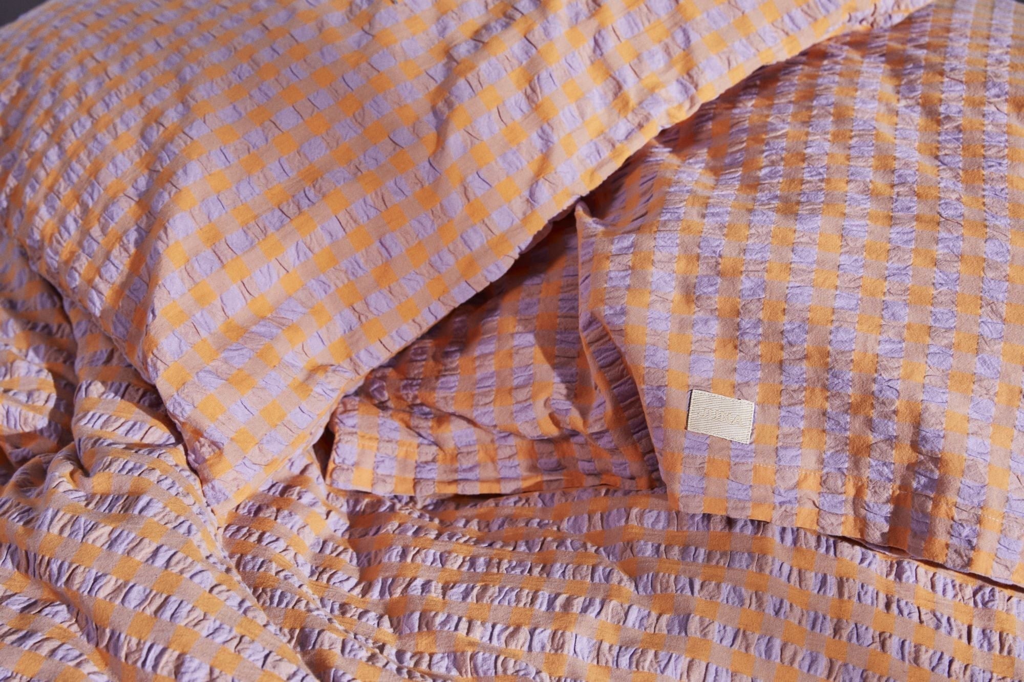 Juna Bæk&Bølge Bed Linen 140x200 Cm, Lavender Blue/Peach