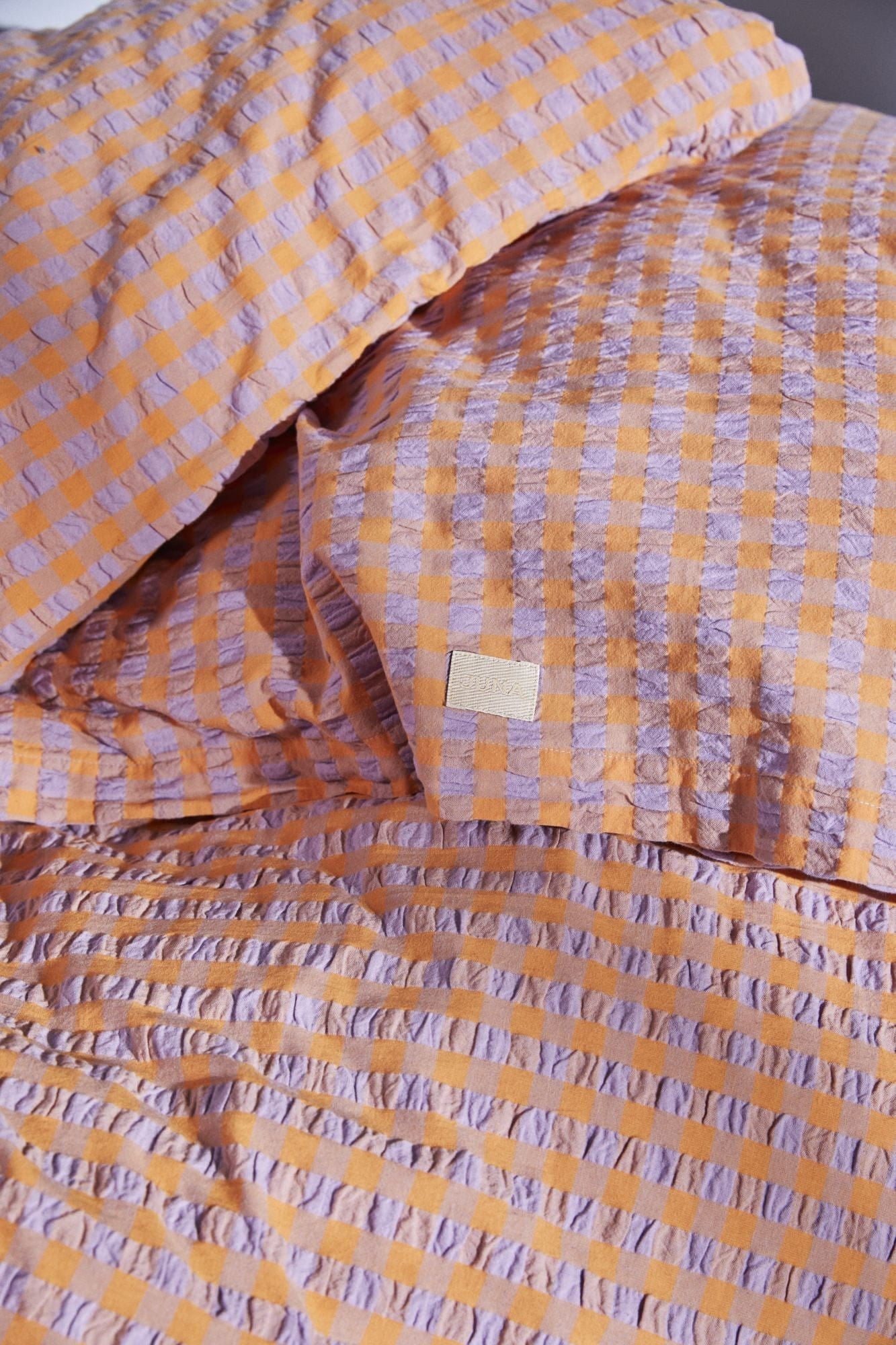 Juna Bæk&Bølge Bed Linen 140x200 Cm, Lavender Blue/Peach