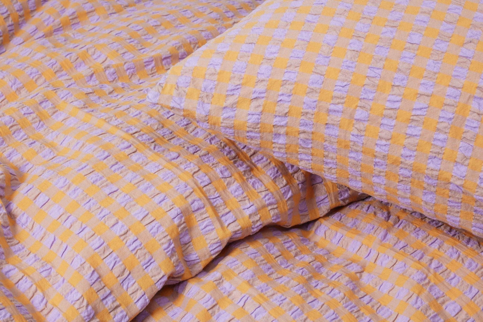 Juna Bæk&Bølge Bed Linen 140x200 Cm, Lavender Blue/Peach