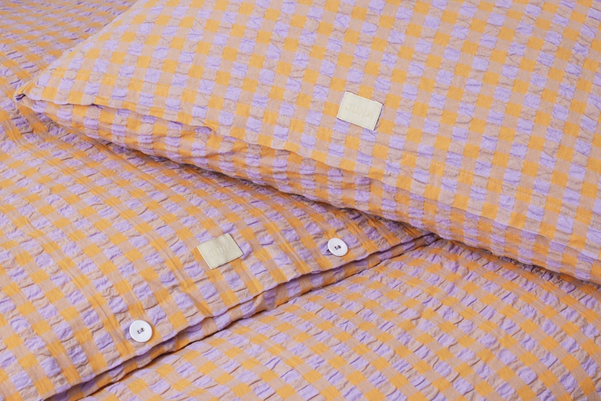 Juna Bæk&Bølge Bed Linen 140x200 Cm, Lavender Blue/Peach