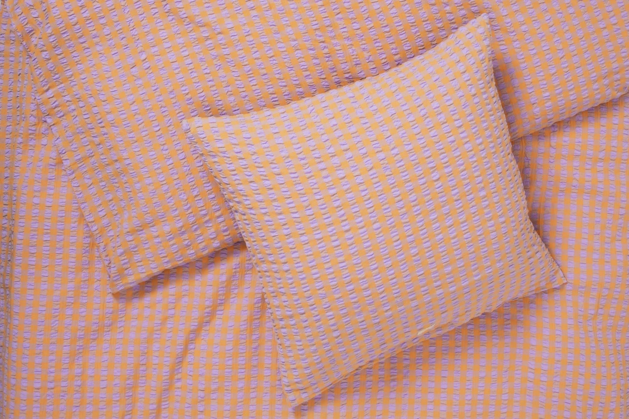 Juna Bæk&Bølge Bed Linen 140x200 Cm, Lavender Blue/Peach