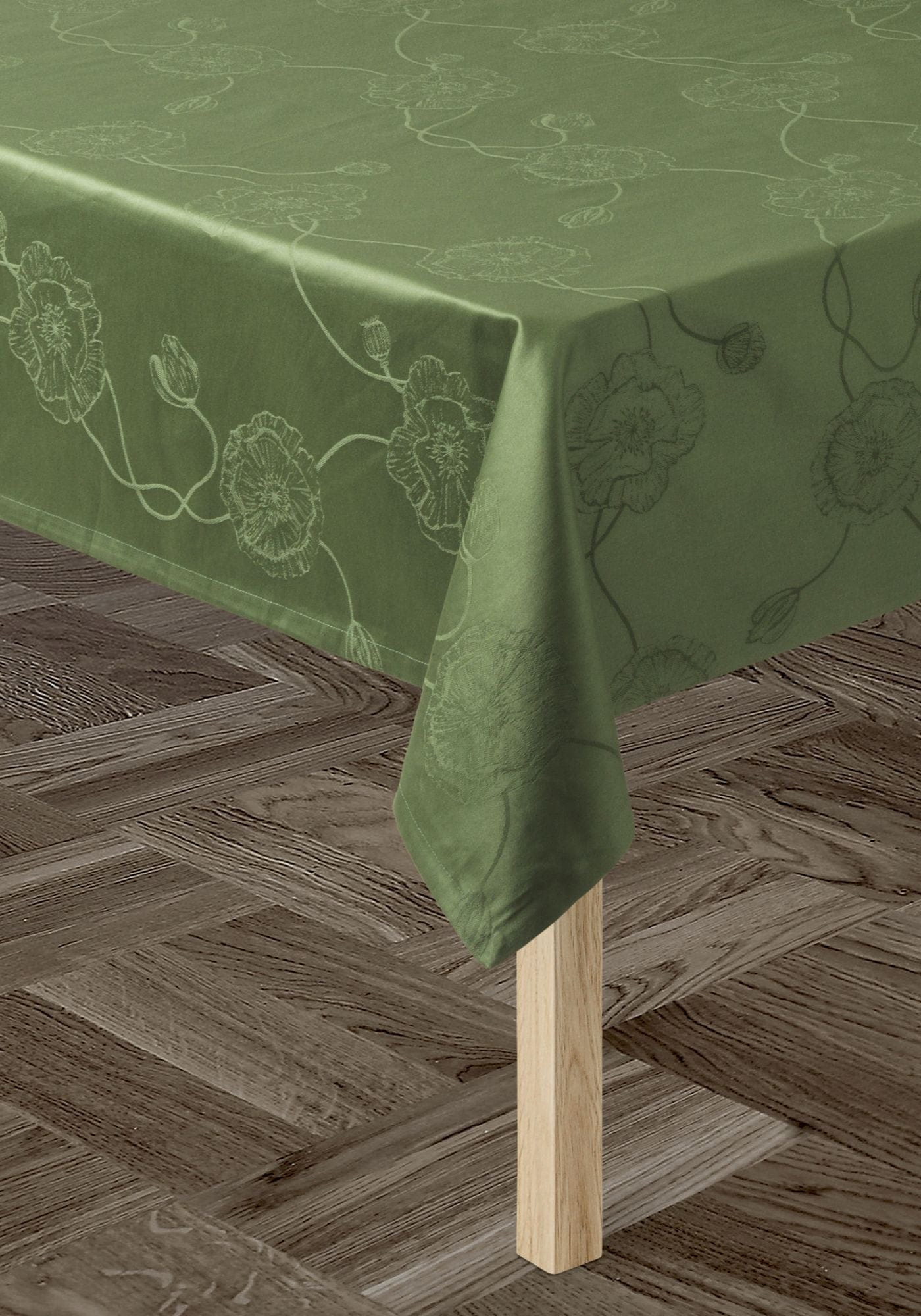 Kähler Hammershøi Poppy Damask Tablecloth 150x370 Cm, Greenen