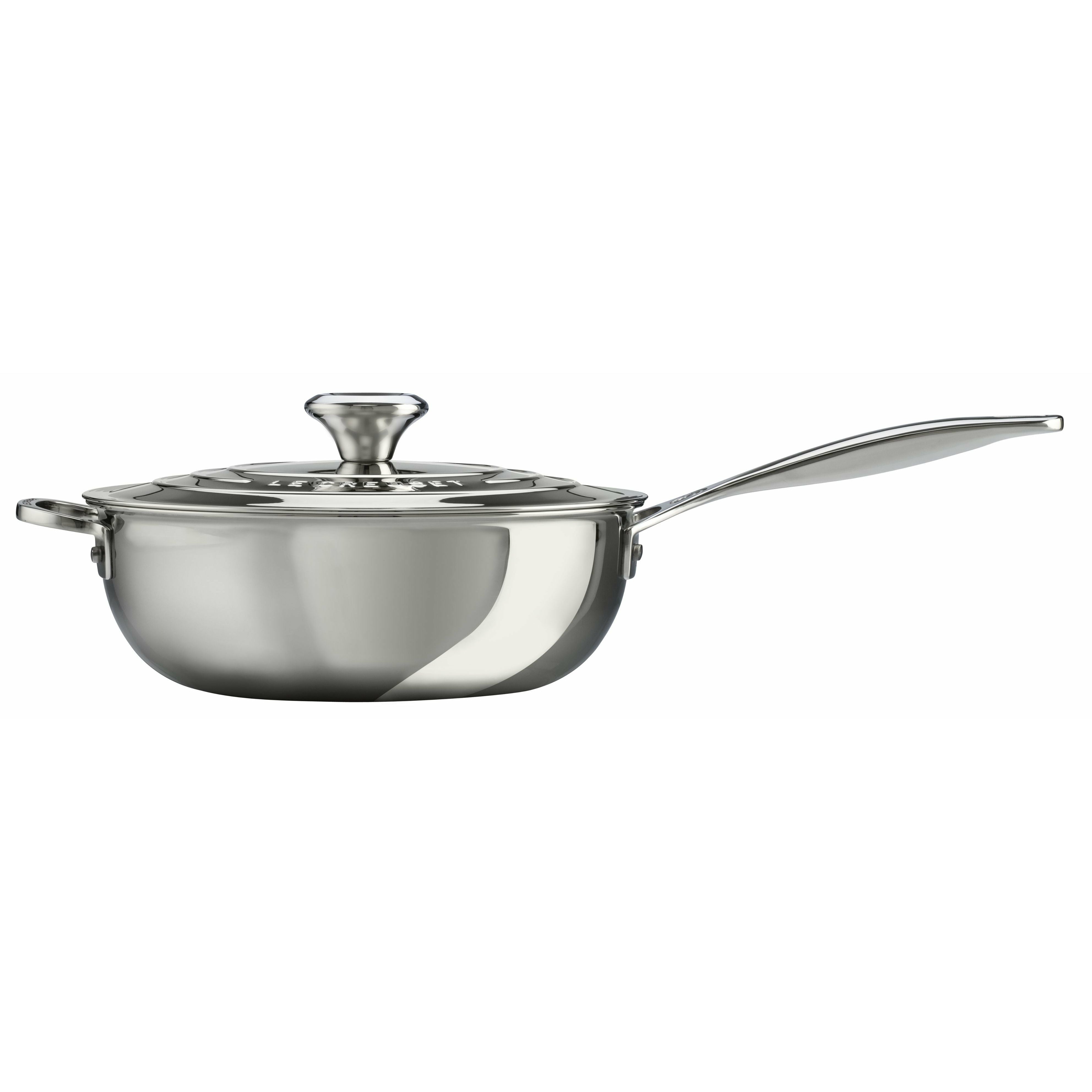 Le Creuset Signature Stainless Steel Non Stick Chef's Pan 3.3 L With Lid & Helper Handle