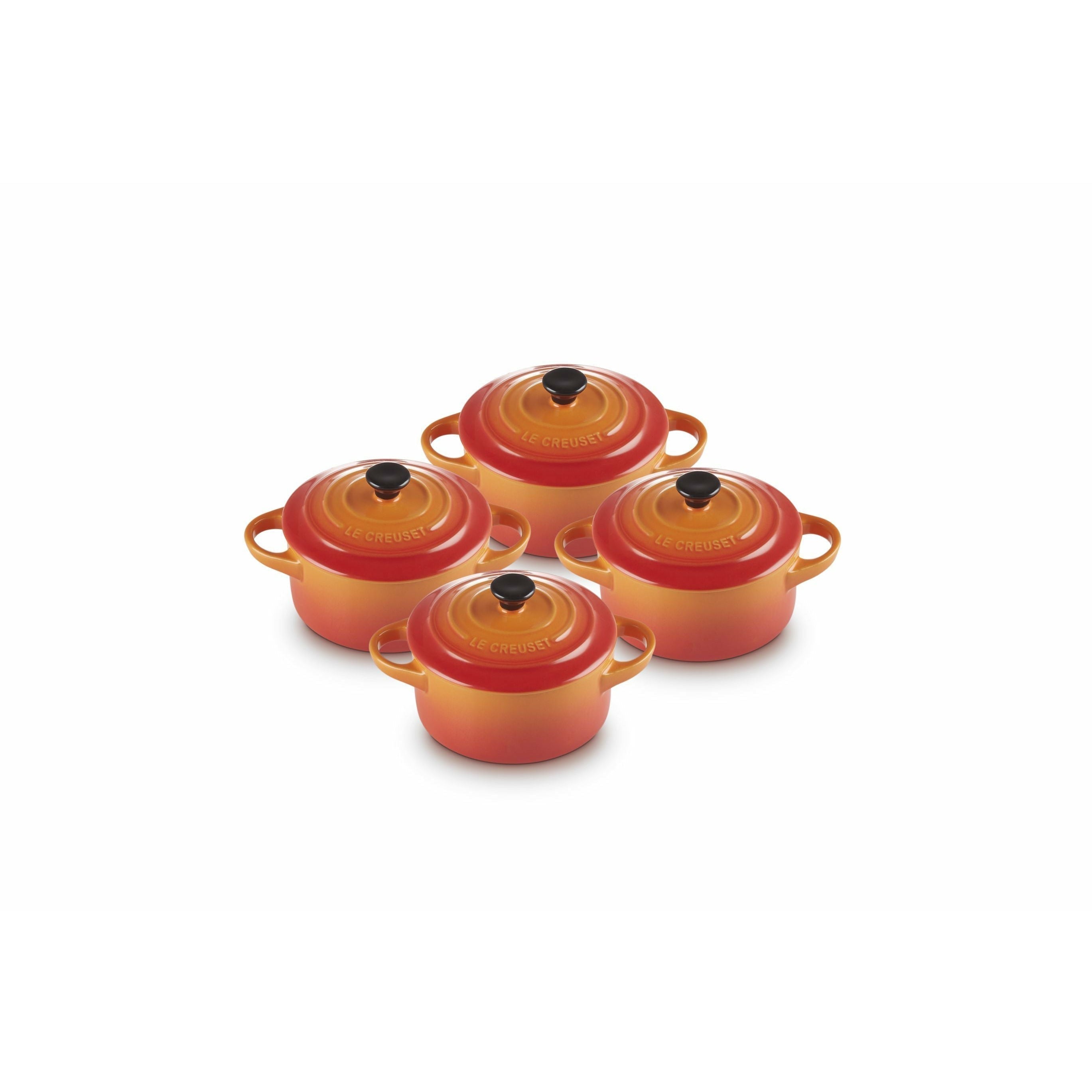 Le Creuset Mini Cocotte 10 X 5 Cm Oven Red, 4 Pcs.