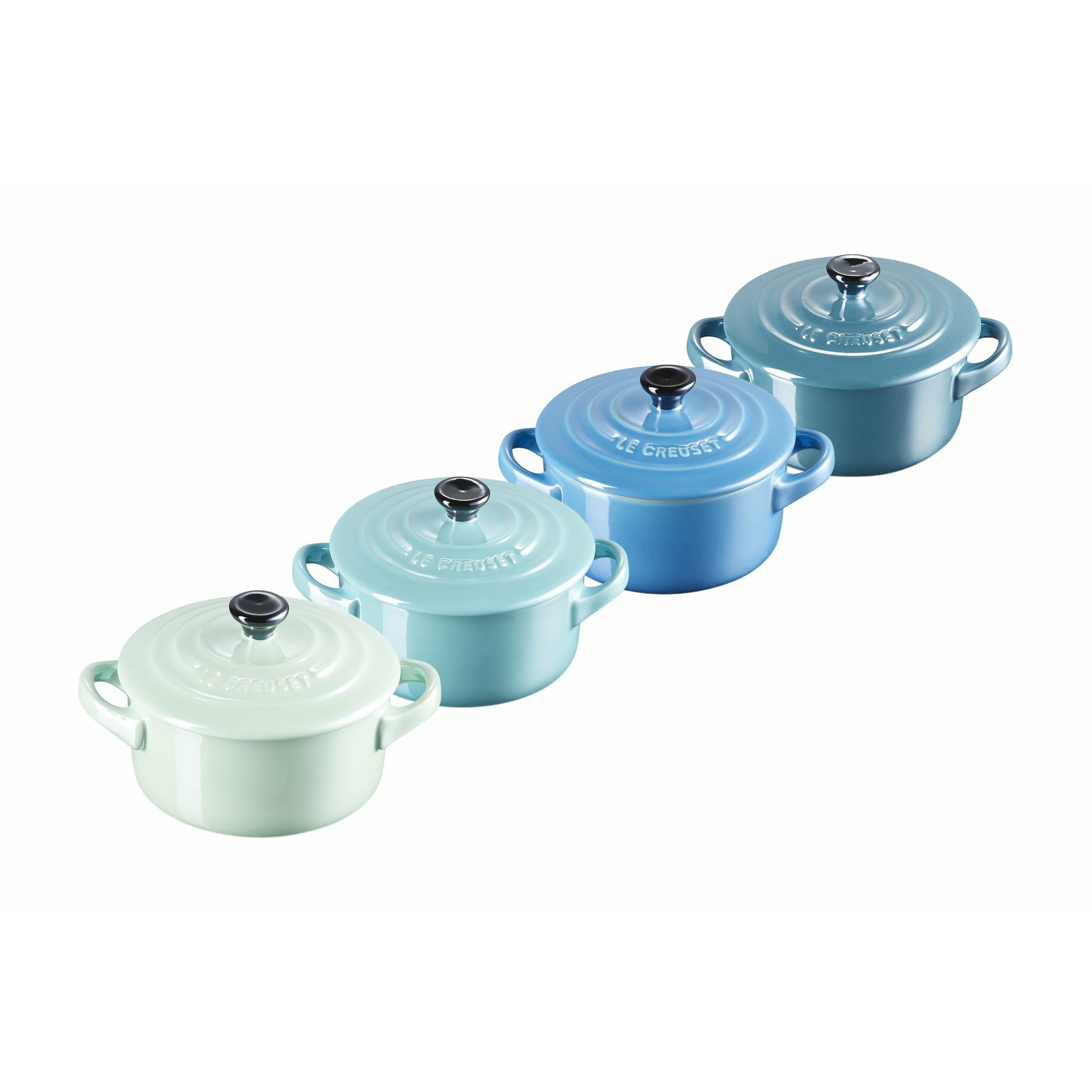 Le Creuset Mini Cocotte Metallics 10 X 5 Cm Blue, 4 Pcs.