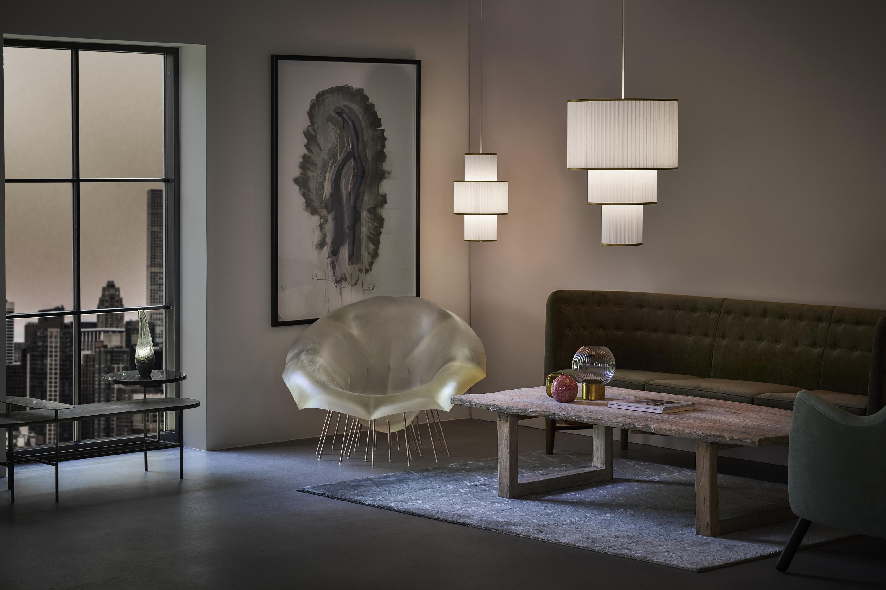 Le Klint Plivello Suspension Lamp Golden/White With 3 Shades (S M L)