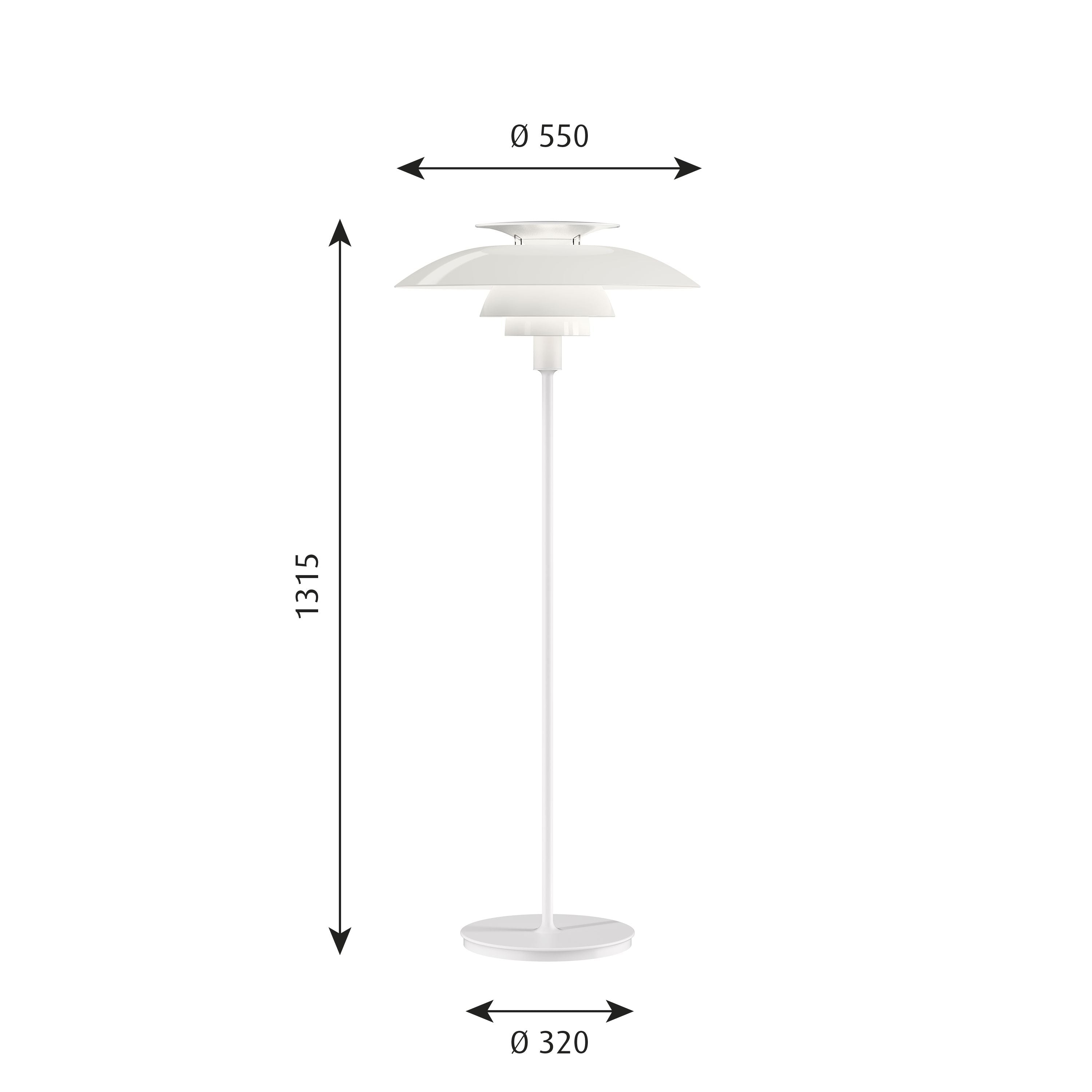 Louis Poulsen Ph 80 Floor Lamp 70 W E27 With Switch, Acrylic Opal White/White