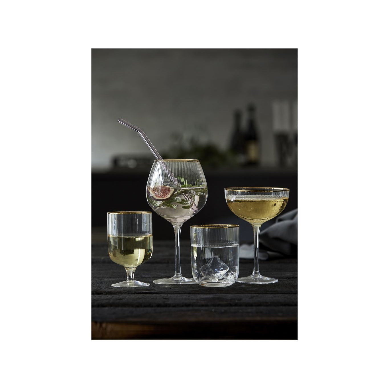 Lyngby Glas Palermo Gold Cocktail Glasses 31,5 Cl, 4 Pcs.