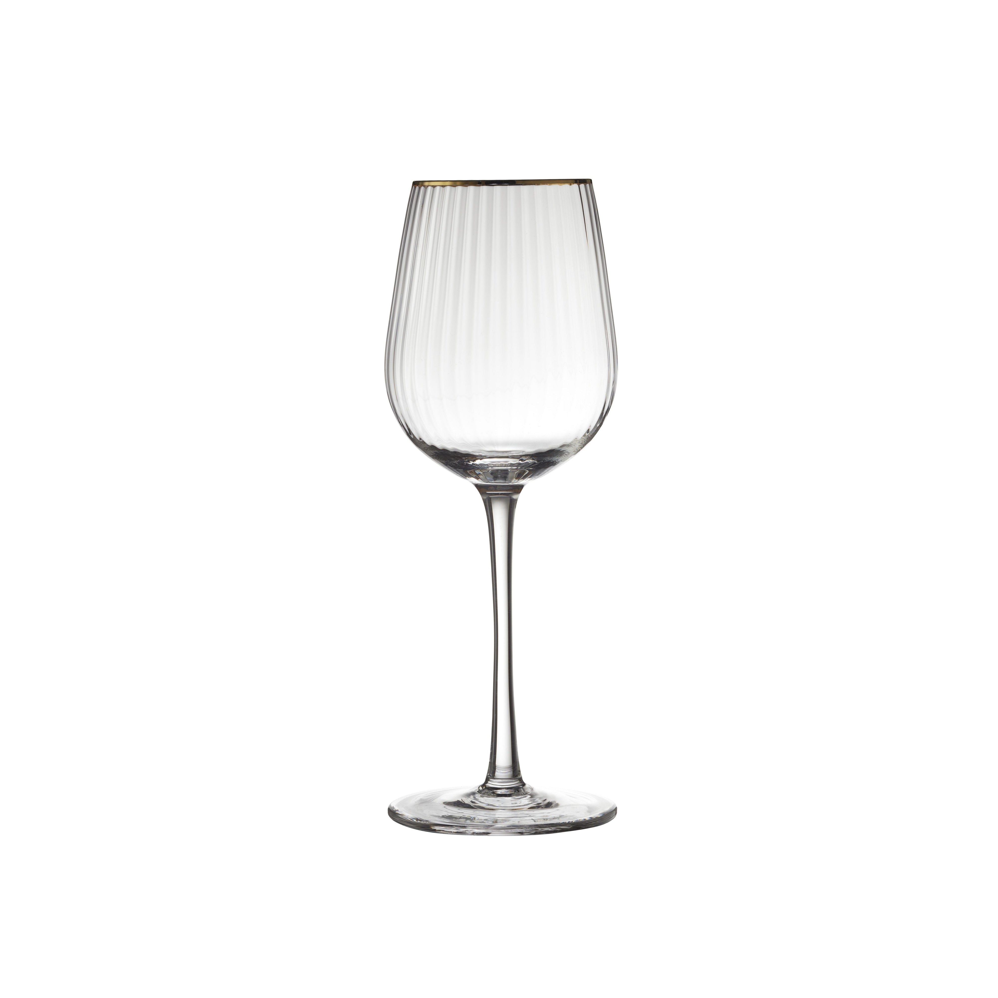 Lyngby Glas Palermo Gold White Wine Glass 30 Cl 4 Pcs.