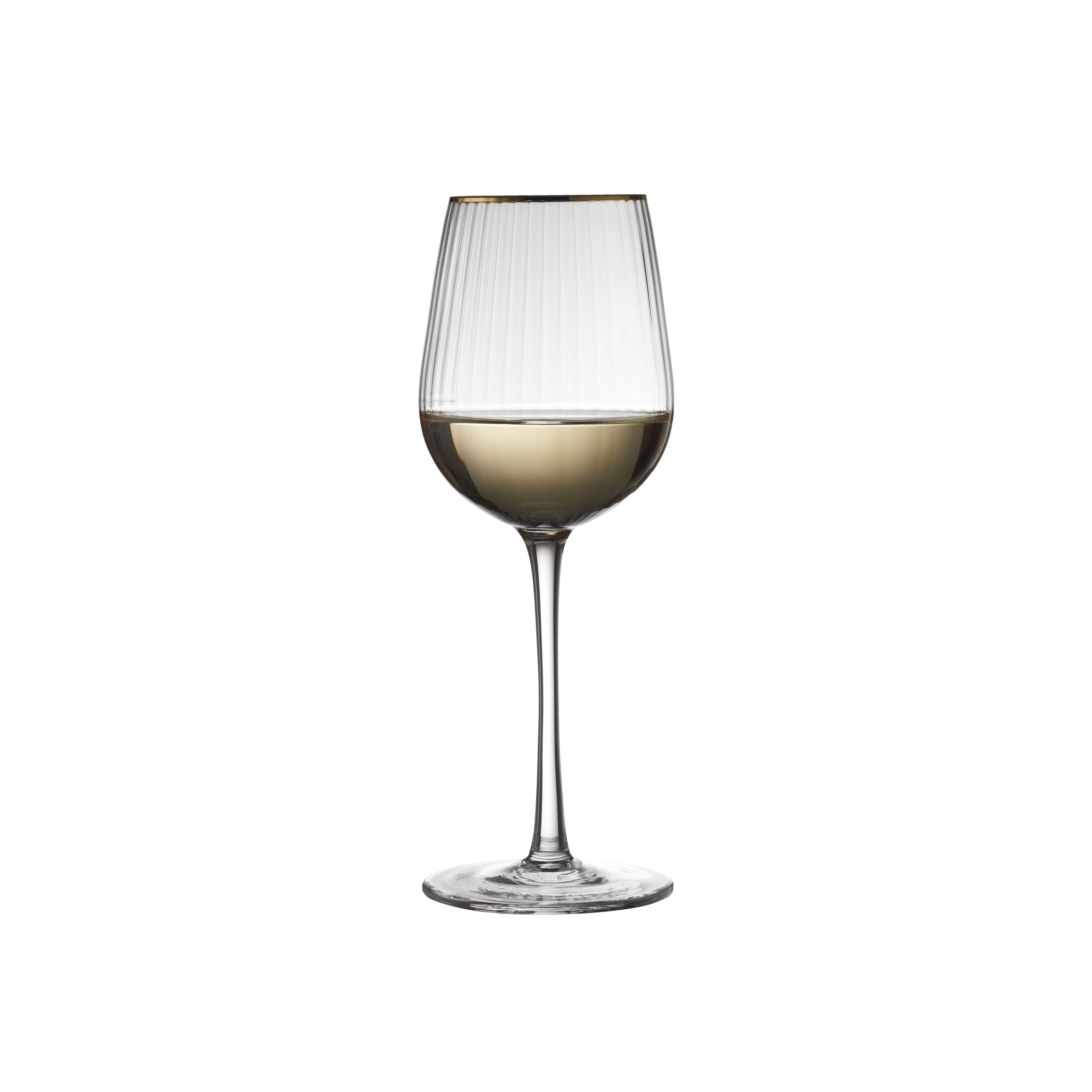 Lyngby Glas Palermo Gold White Wine Glass 30 Cl 4 Pcs.