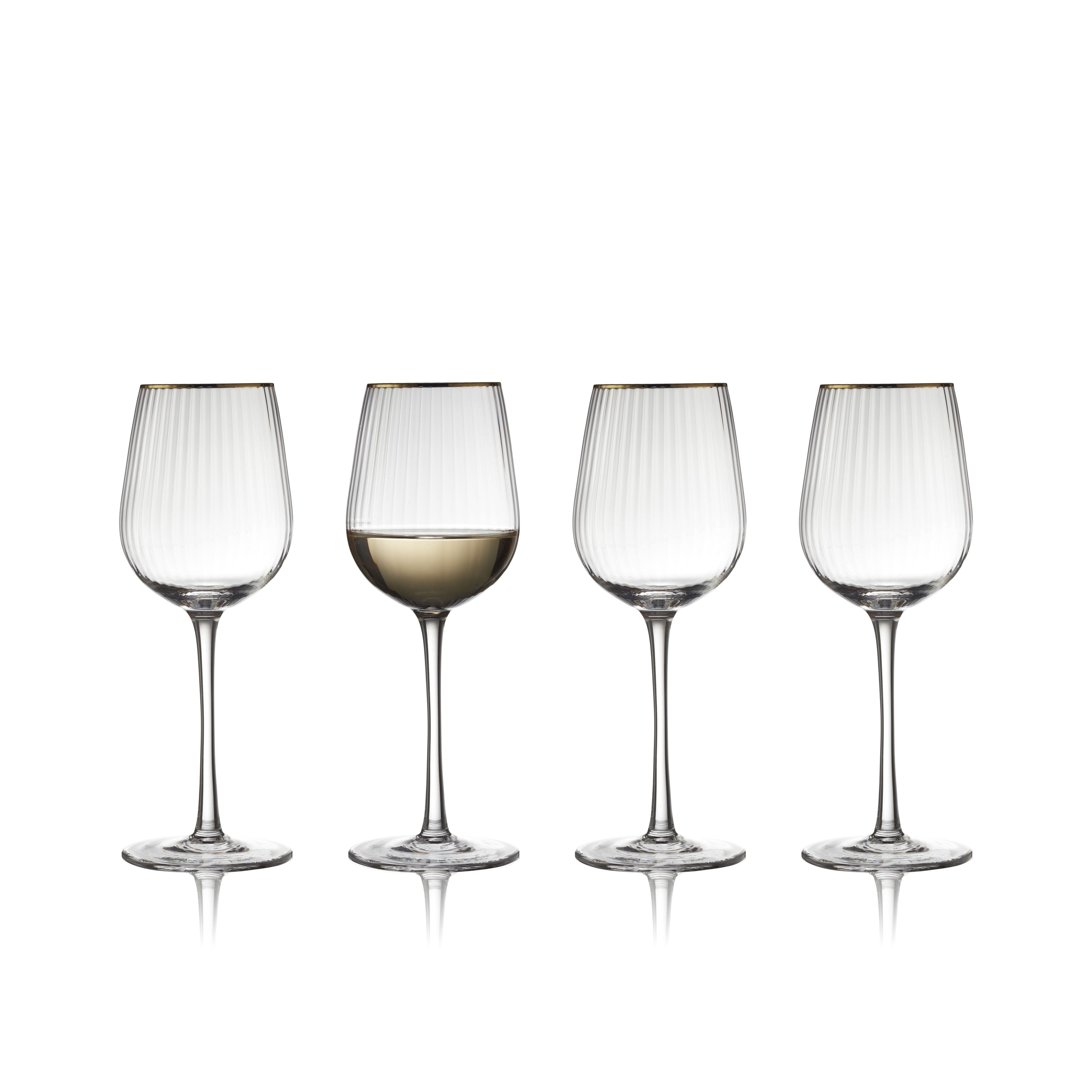 Lyngby Glas Palermo Gold White Wine Glass 30 Cl 4 Pcs.