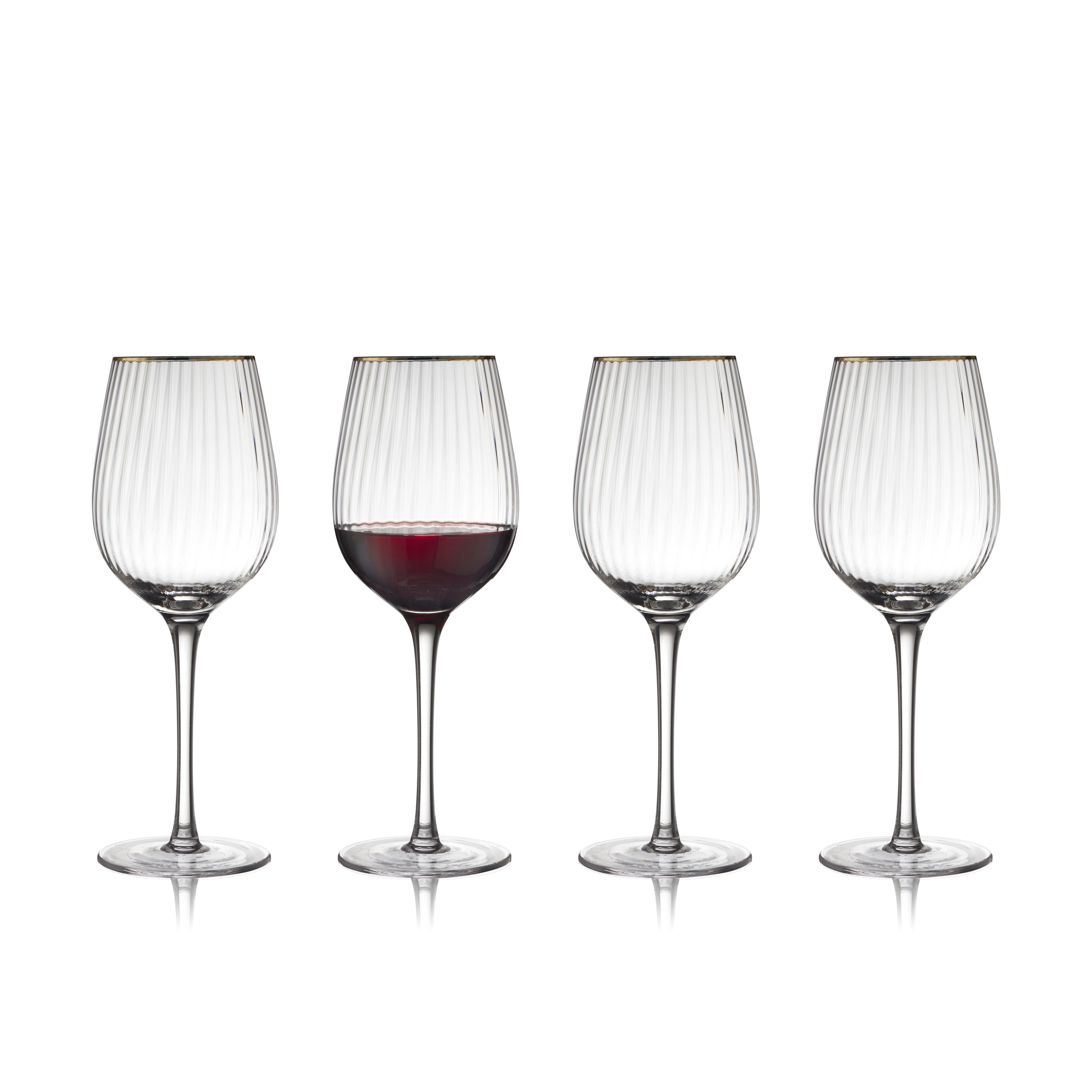 Lyngby Glas Palermo Gold Red Wine Glass 40 Cl 4 Pcs.