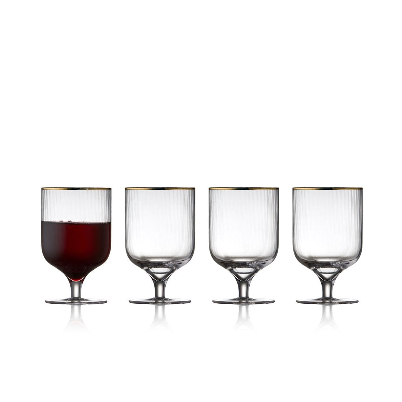 Lyngby Glas Palermo Gold Wine Glass 30 Cl, 4 Pcs.