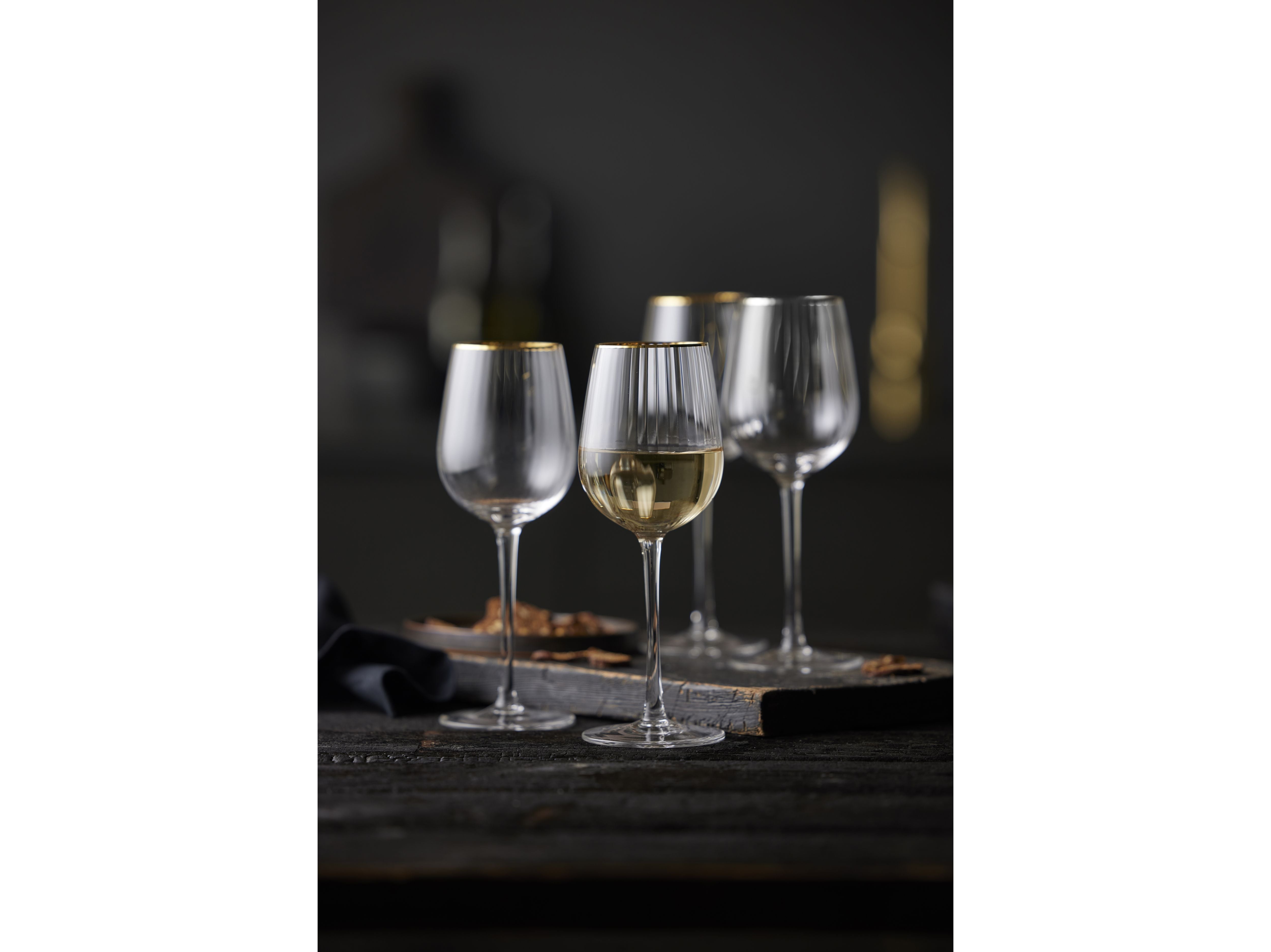 Lyngby Glas Palermo Gold White Wine Glass 30 Cl 4 Pcs.