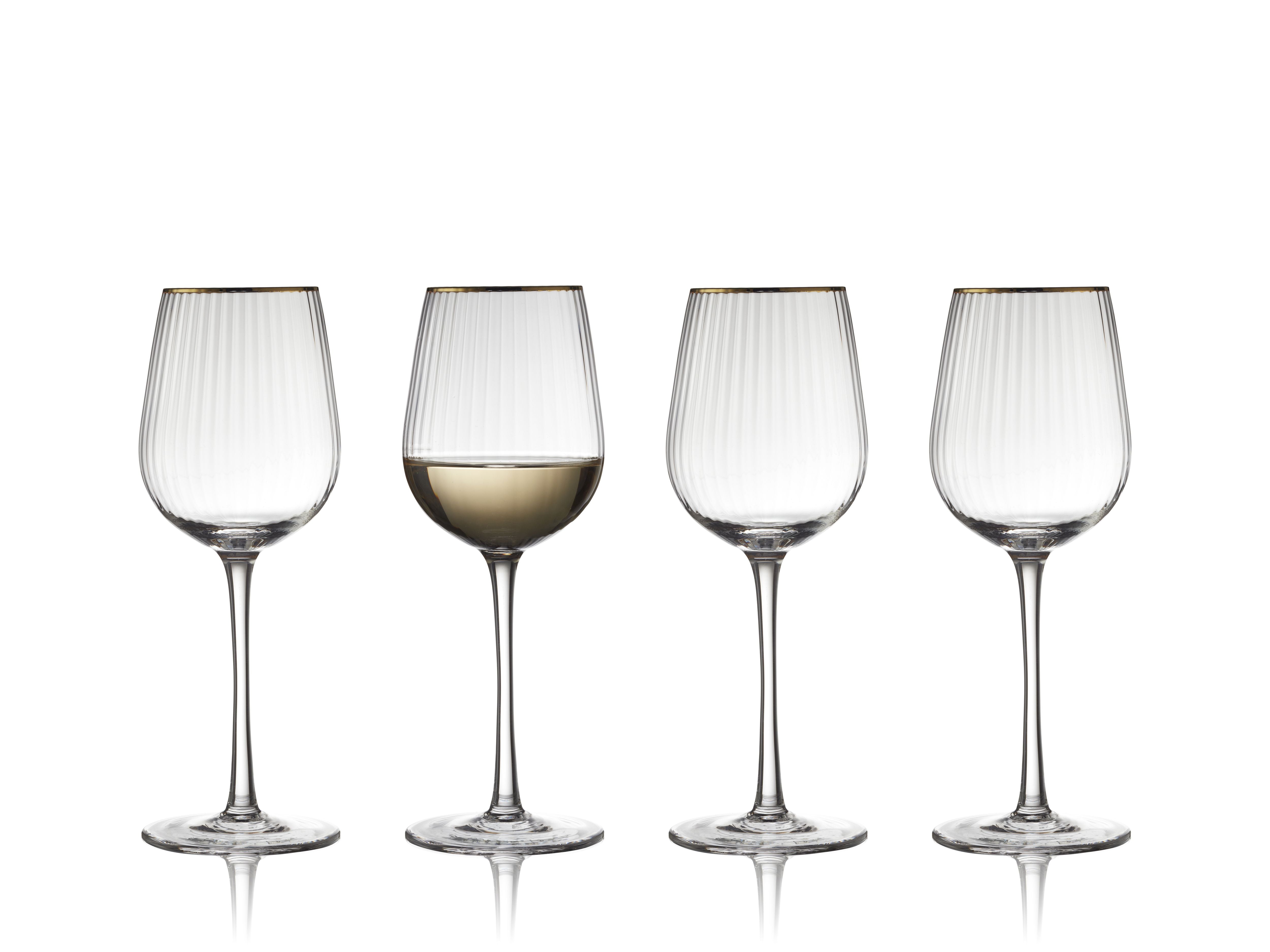 Lyngby Glas Palermo Gold White Wine Glass 30 Cl 4 Pcs.