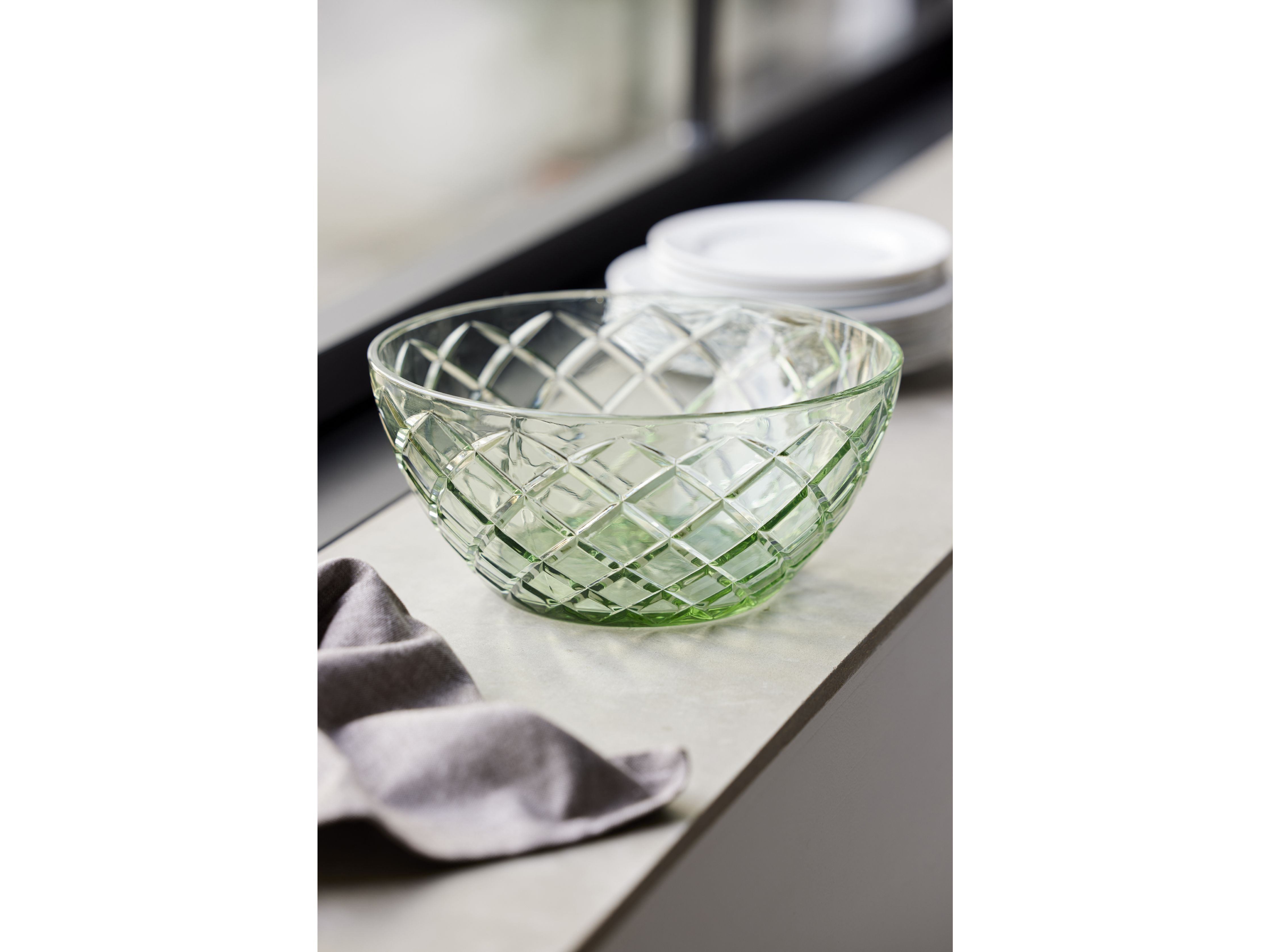 Lyngby Glas Sorrento Salad Bowl, Green