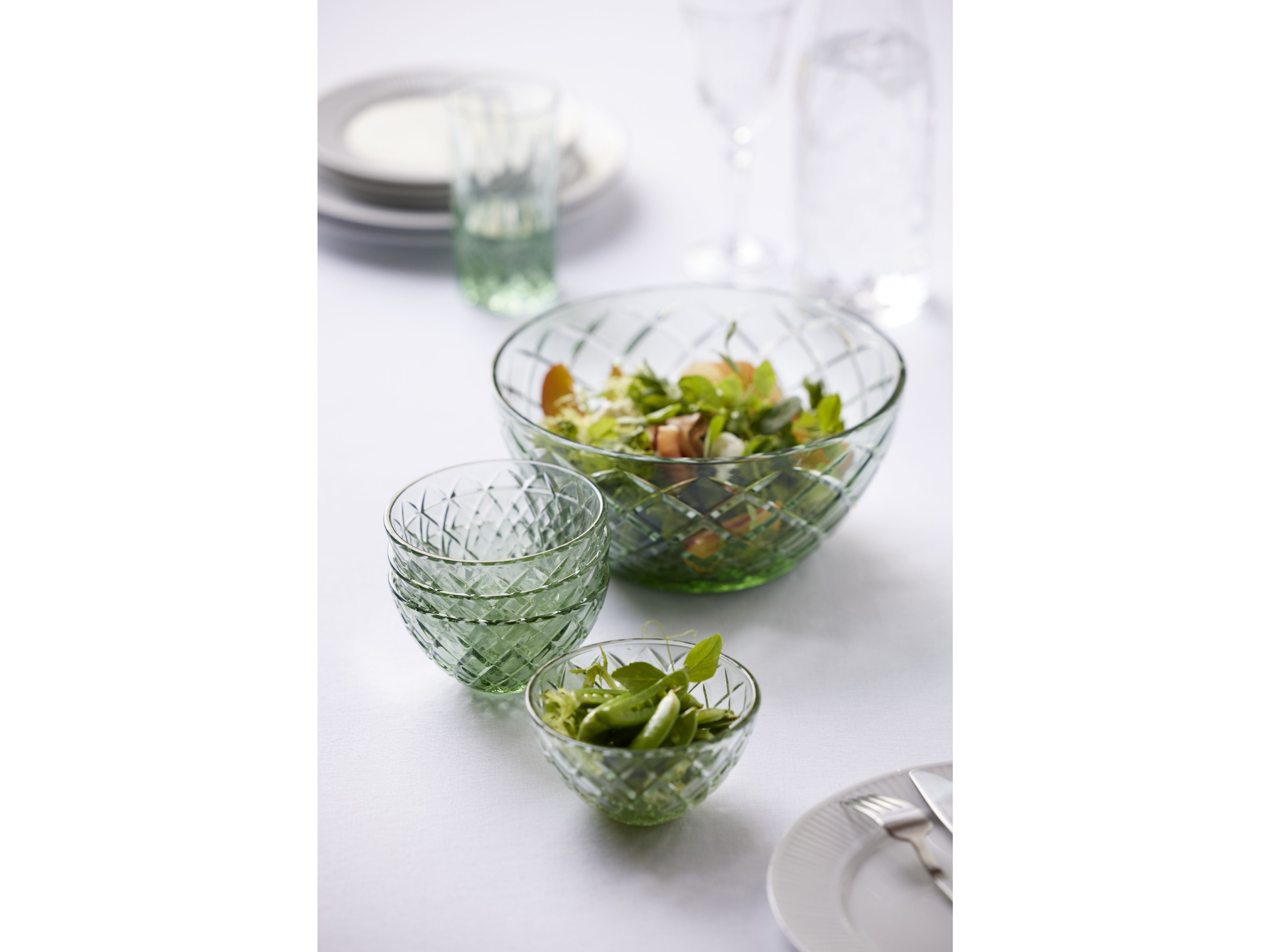 Lyngby Glas Sorrento Salad Bowl, Green