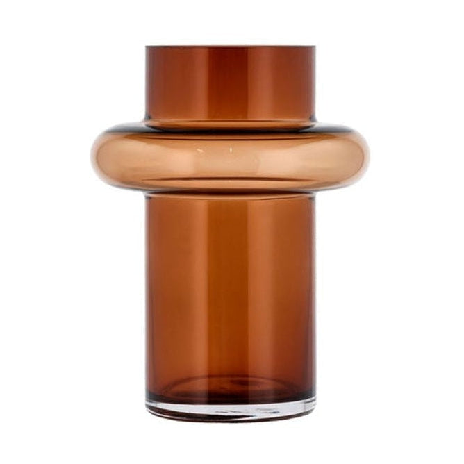 Lyngby Glas Tube Vase H: 20 Cm, Amber