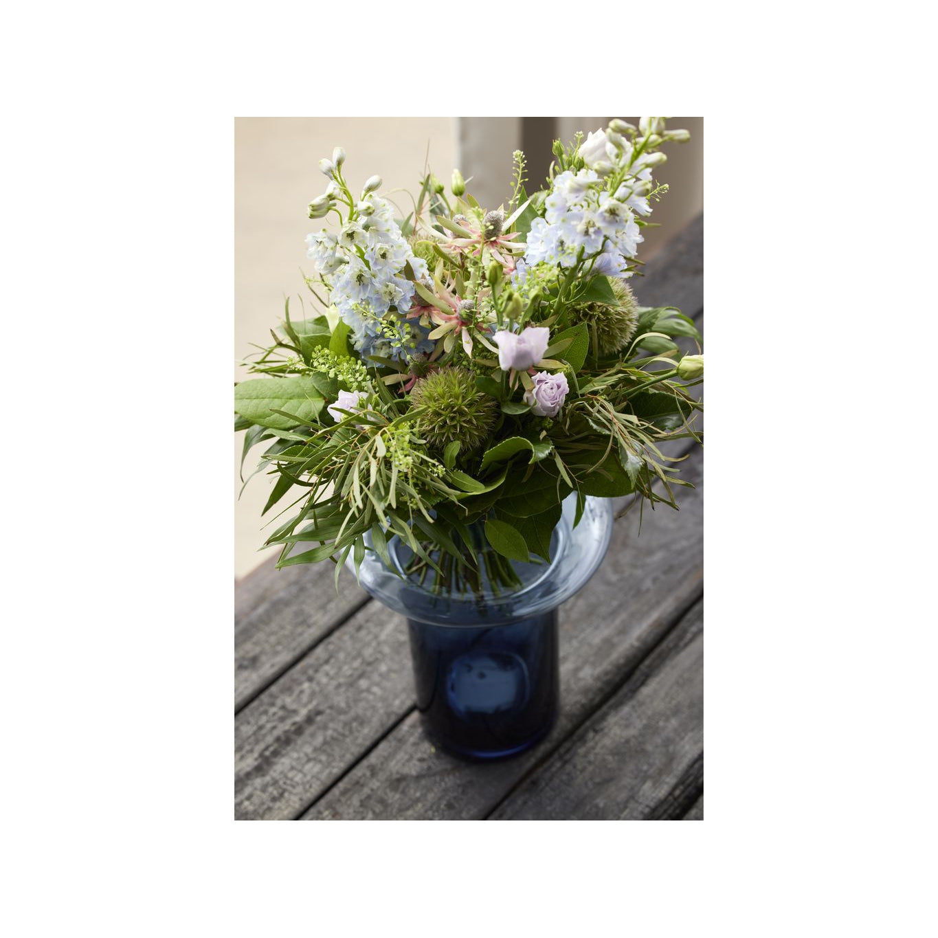 Lyngby Glas Tube Vase H: 20 Cm, Dark Blue