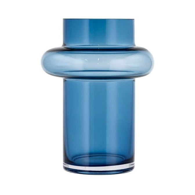 Lyngby Glas Tube Vase H: 20 Cm, Dark Blue