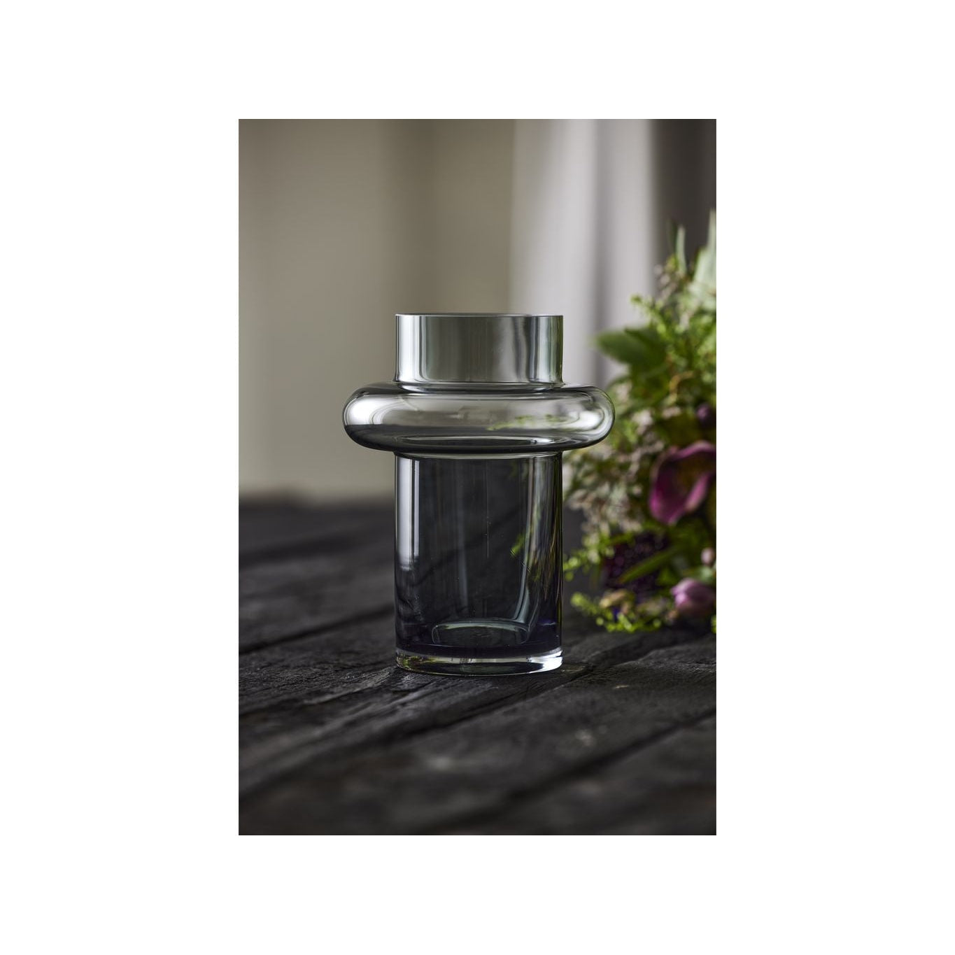 Lyngby Glas Tube Vase H: 20 Cm, Smoke