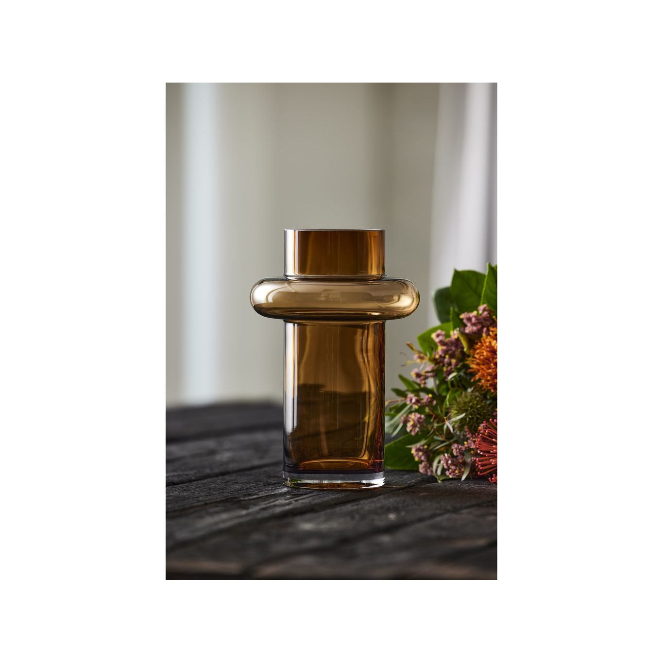 Lyngby Glas Tube Vase H: 25 Cm, Amber