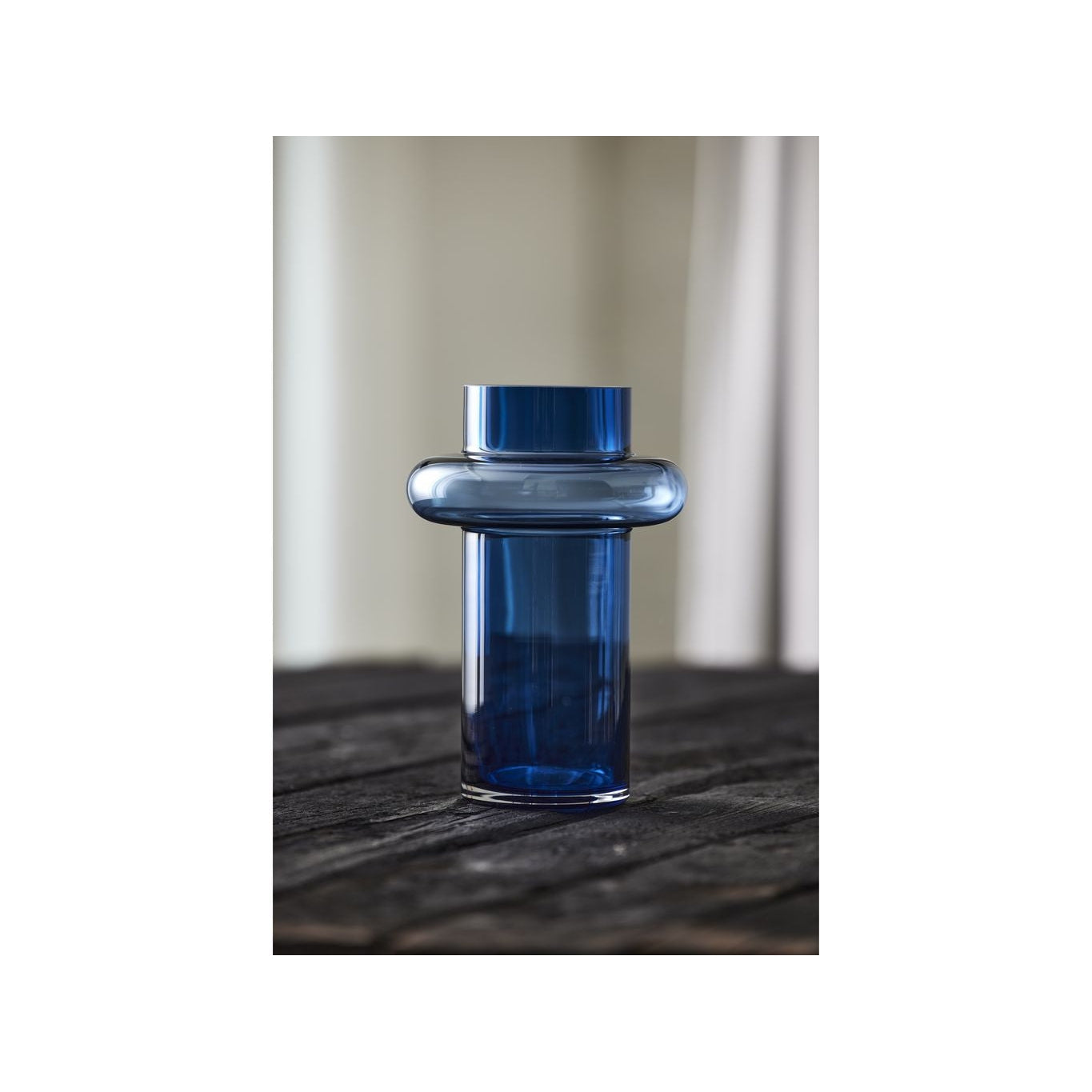 Lyngby Glas Tube Vase H: 25 Cm, Dark Blue