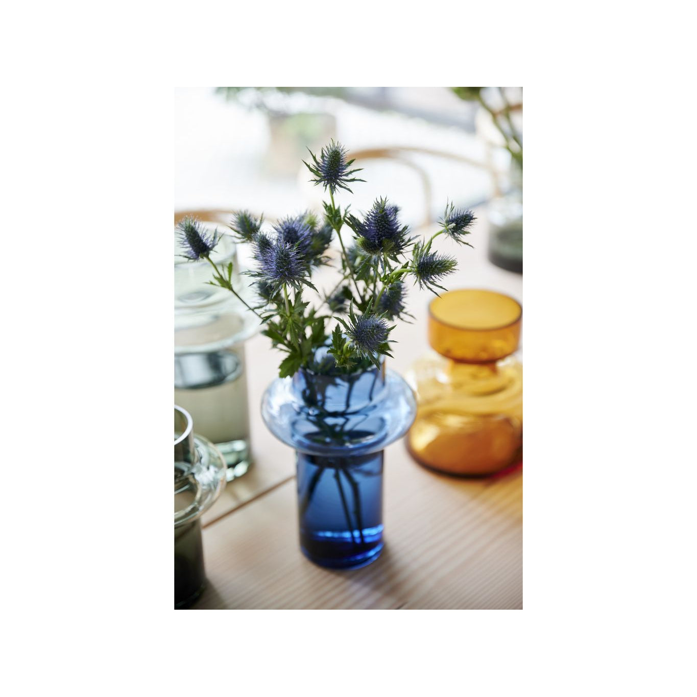 Lyngby Glas Tube Vase H: 25 Cm, Dark Blue